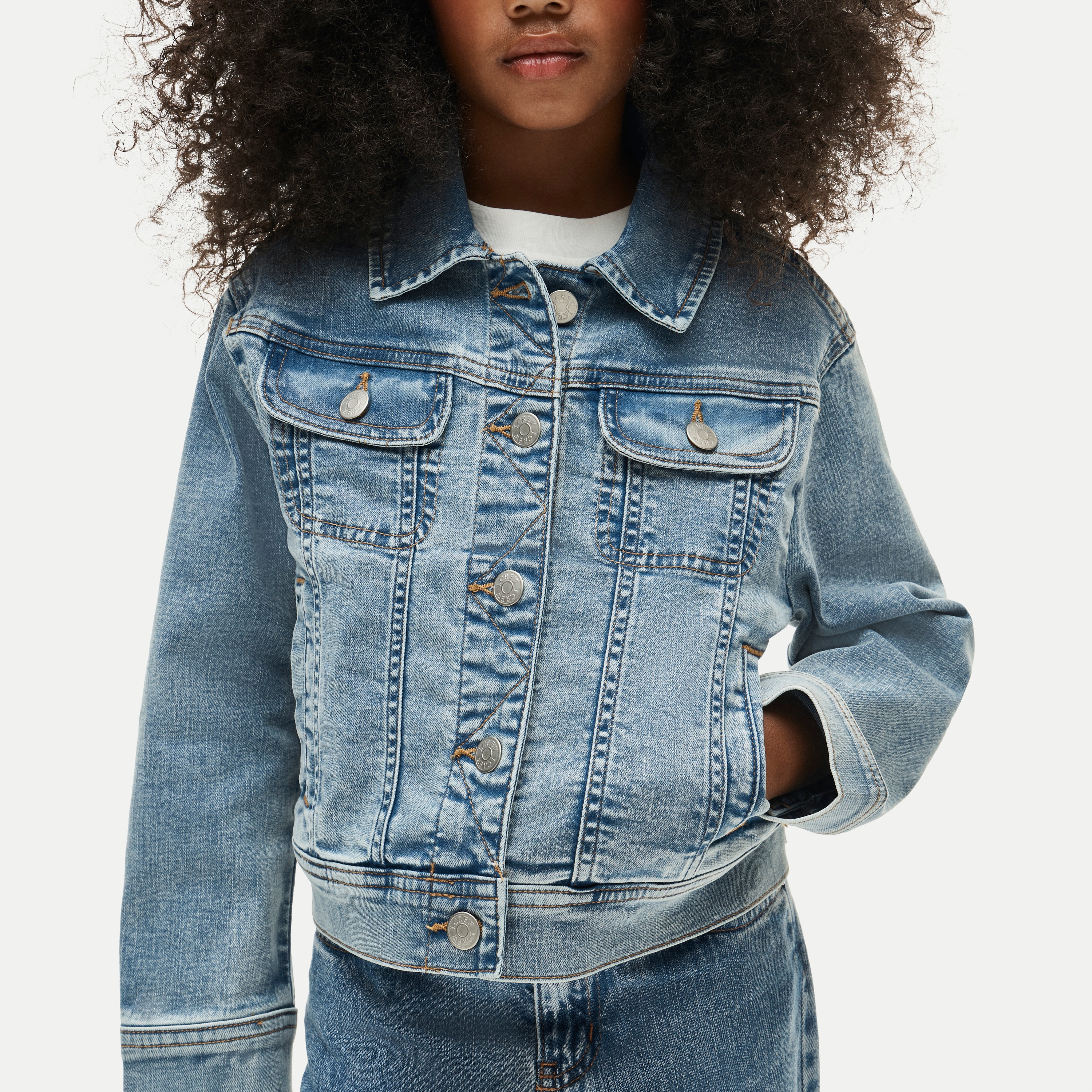 Girls' denim trucker jacket