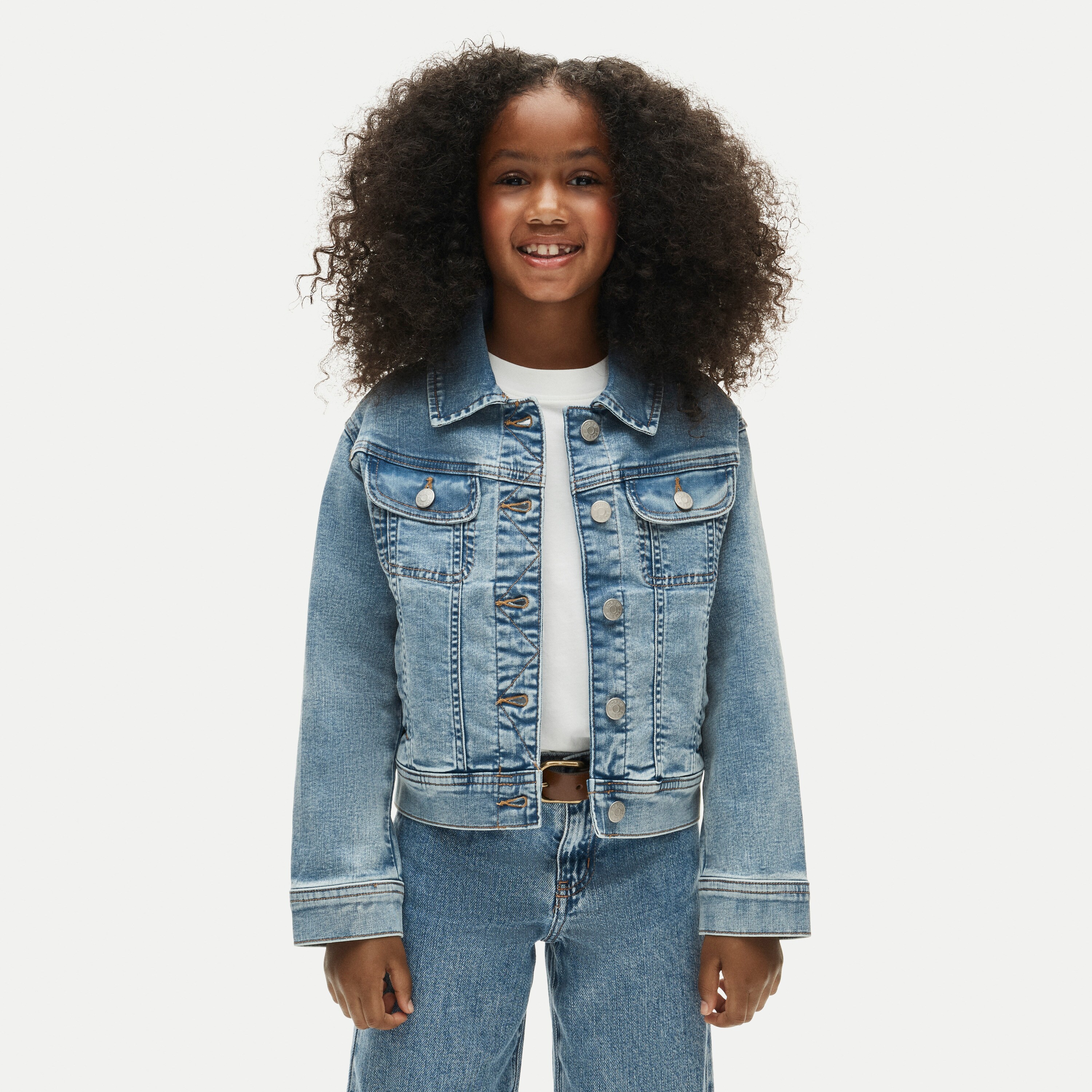 Girls' denim trucker jacket