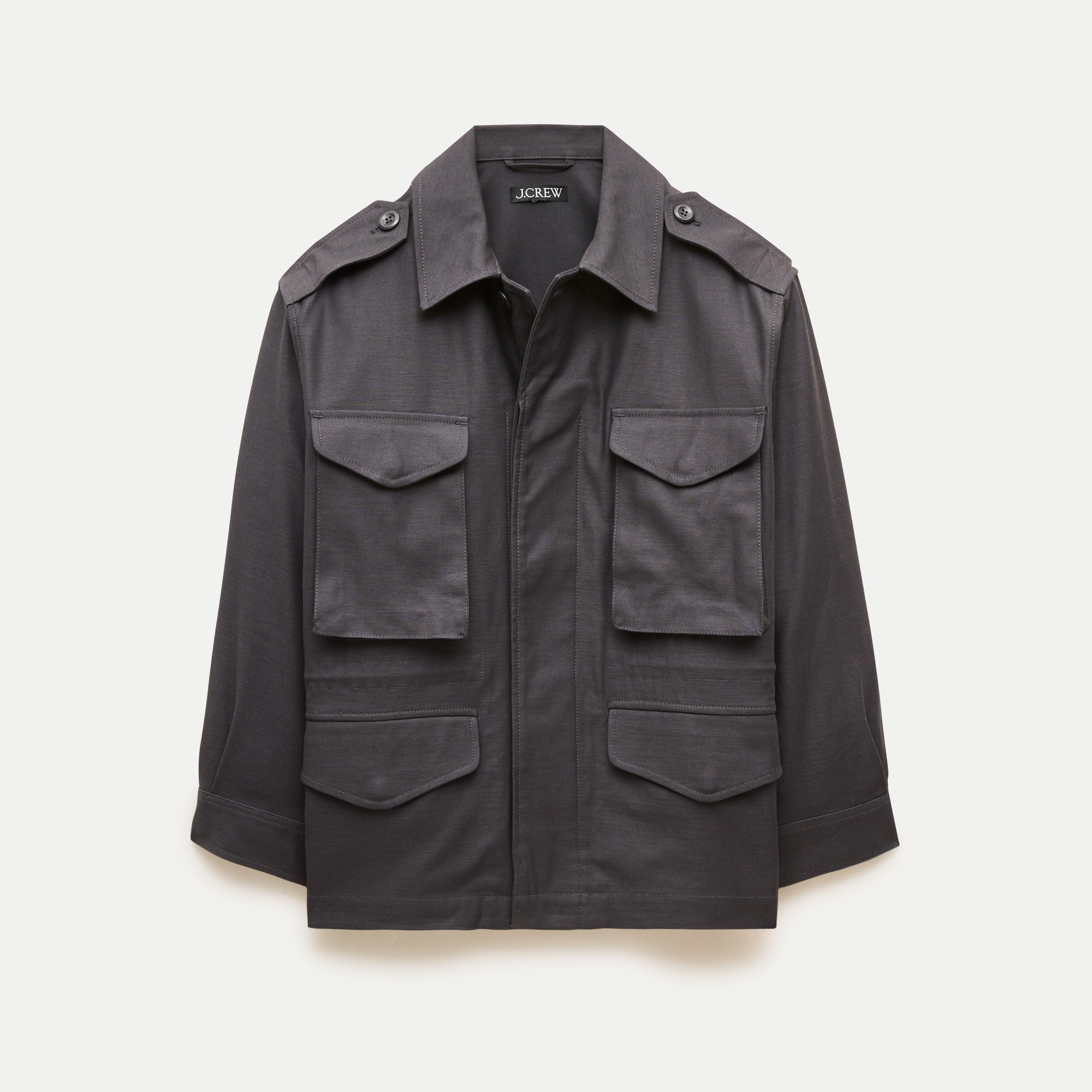 Utility shirt-jacket in cotton sateen