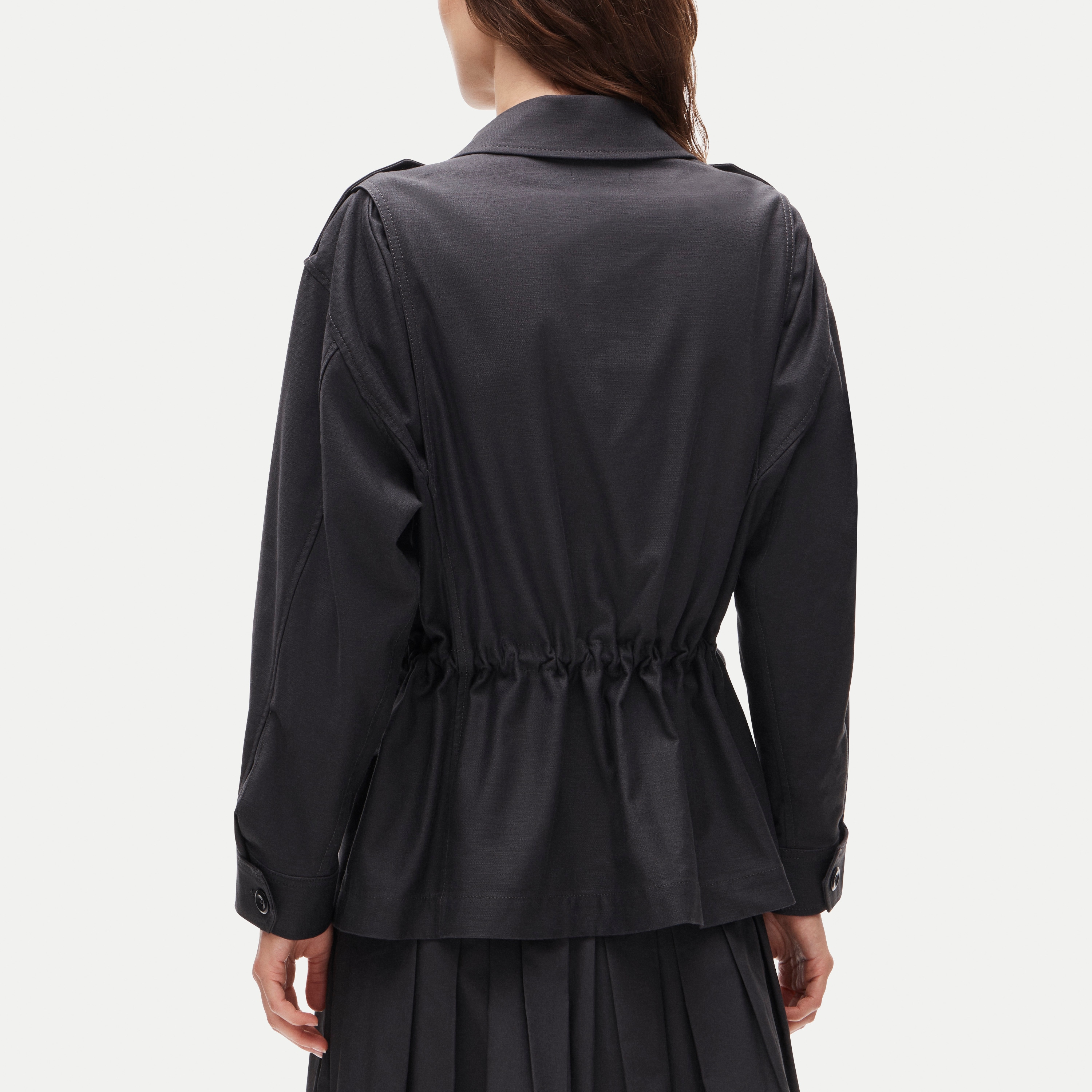 Utility shirt-jacket in cotton sateen