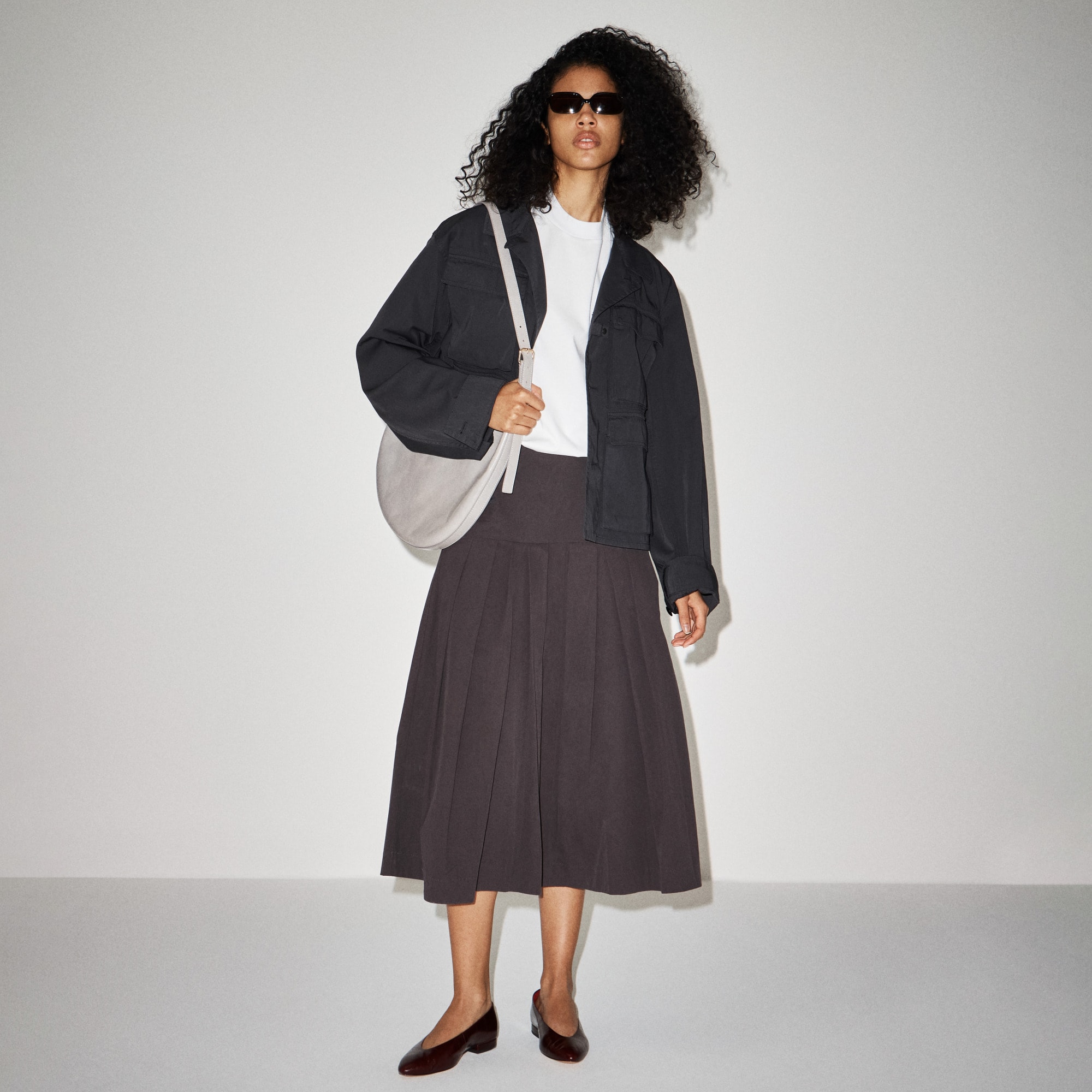Utility shirt-jacket in cotton sateen