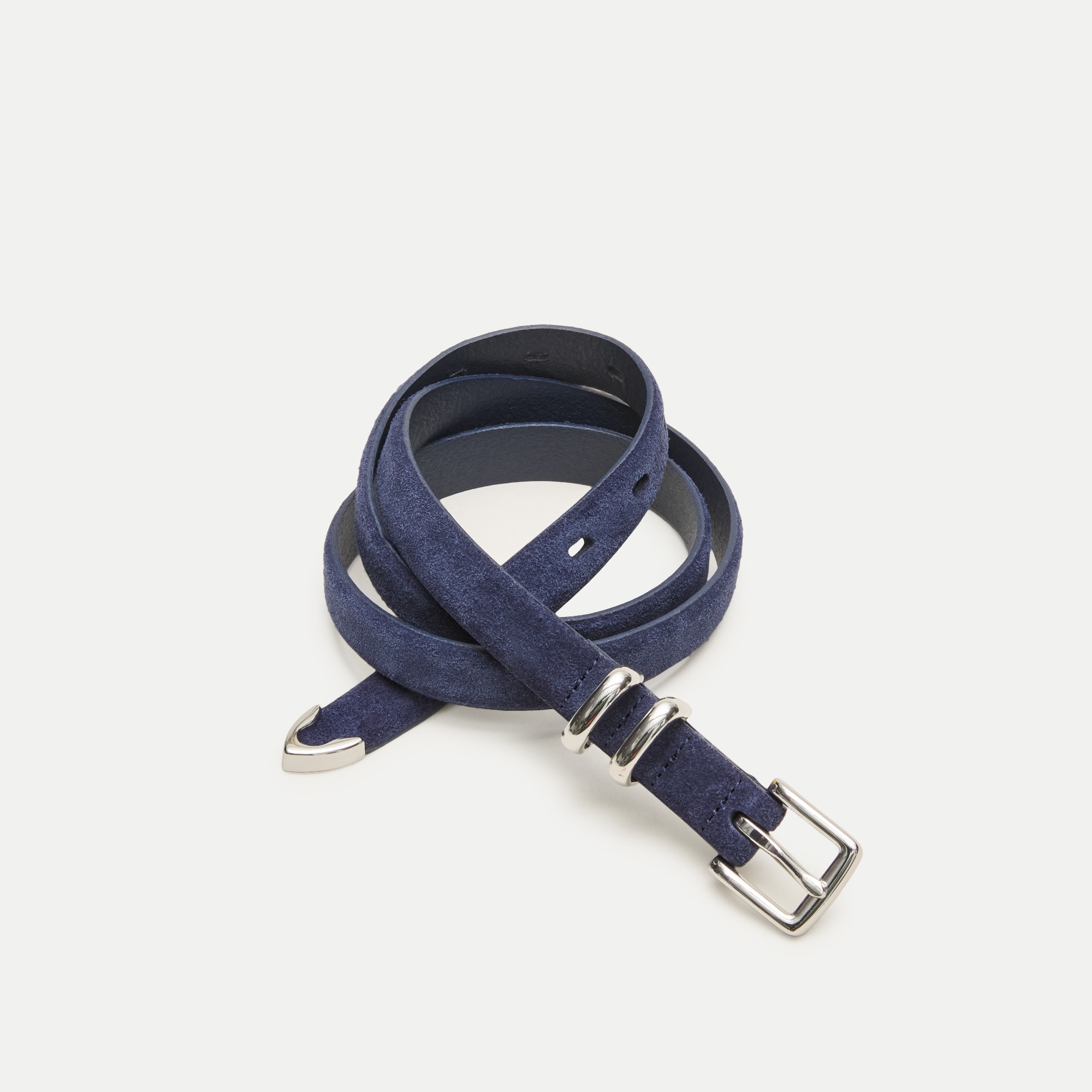 Thin tipped belt in suede