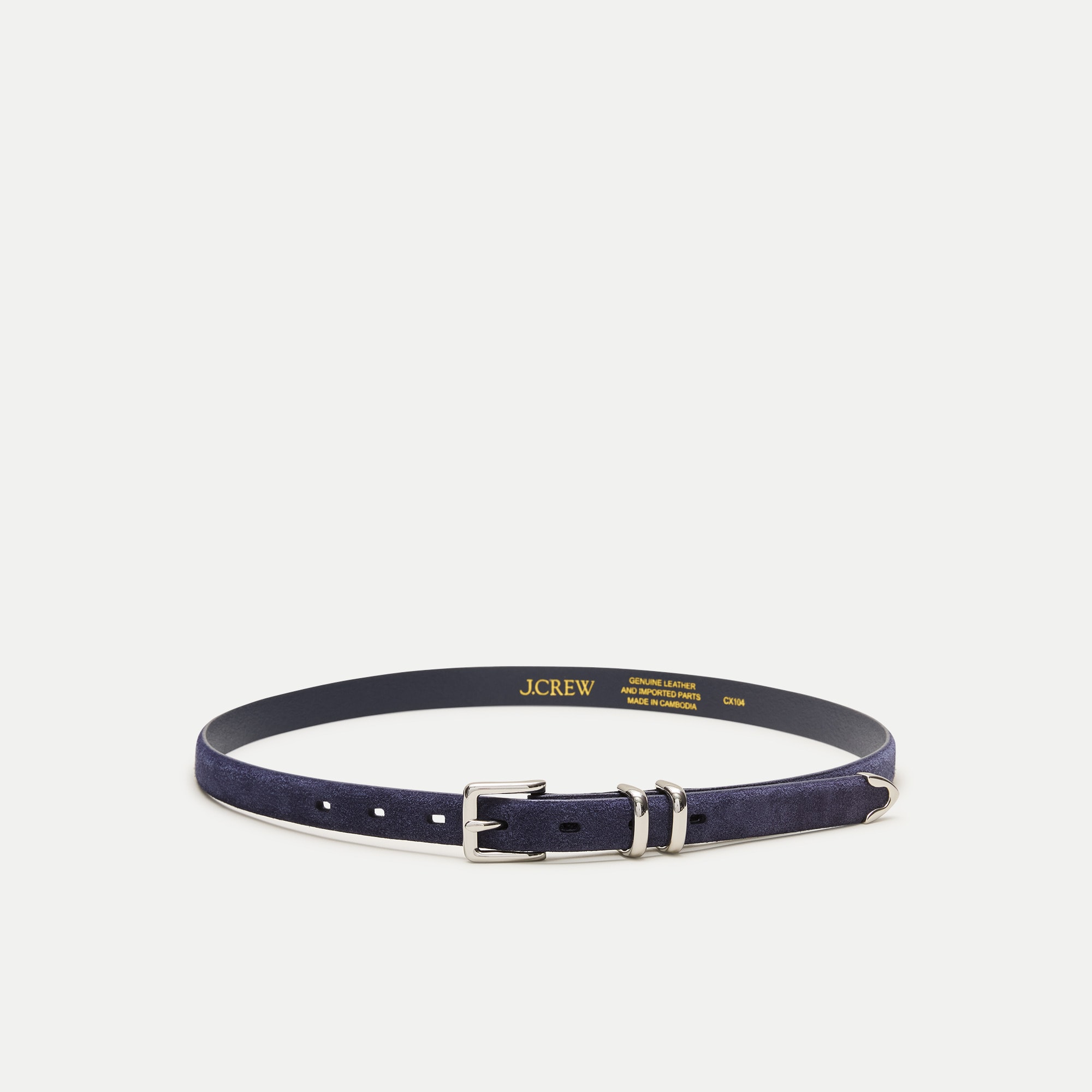 Thin tipped belt in suede - thumbnail 4
