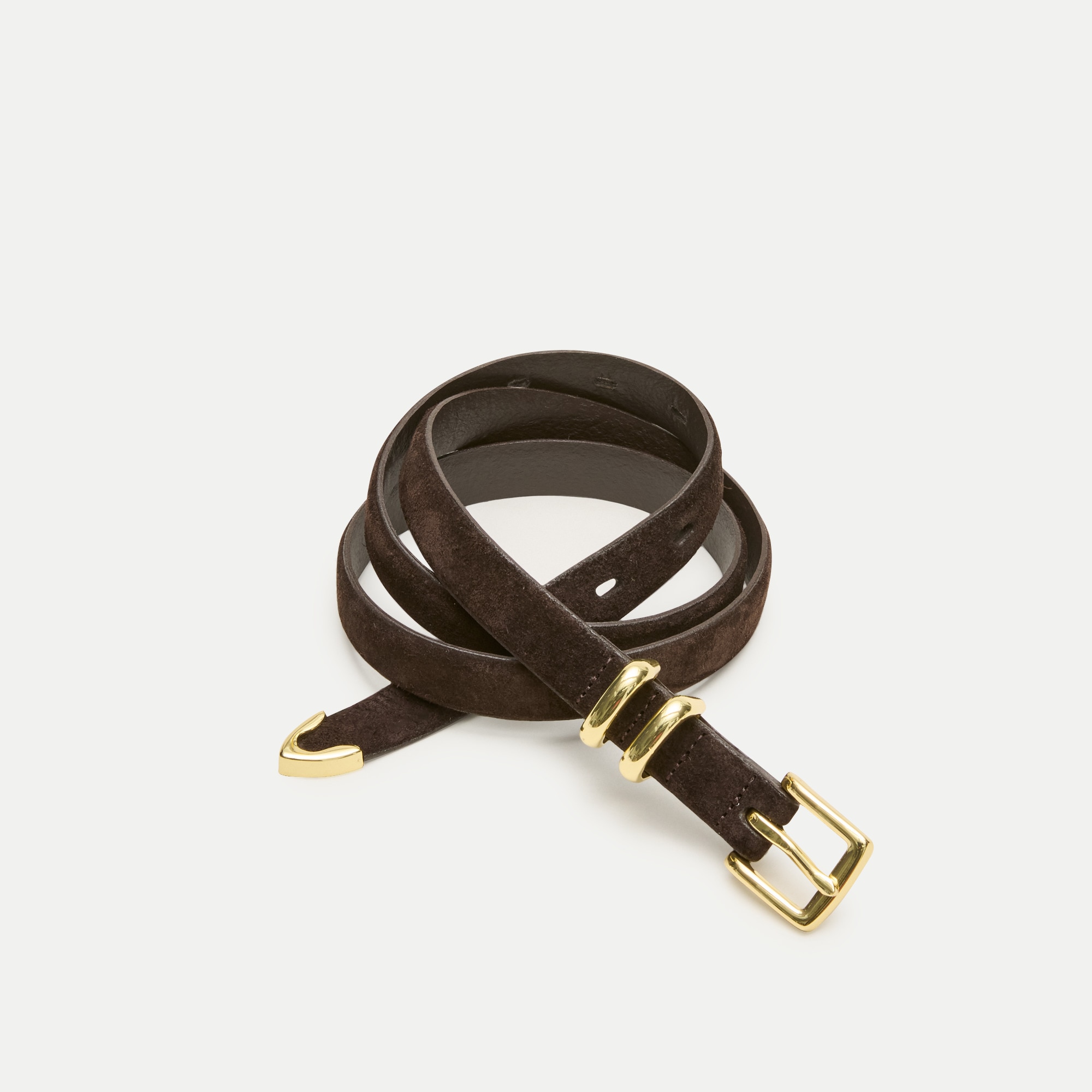 Thin tipped belt in suede