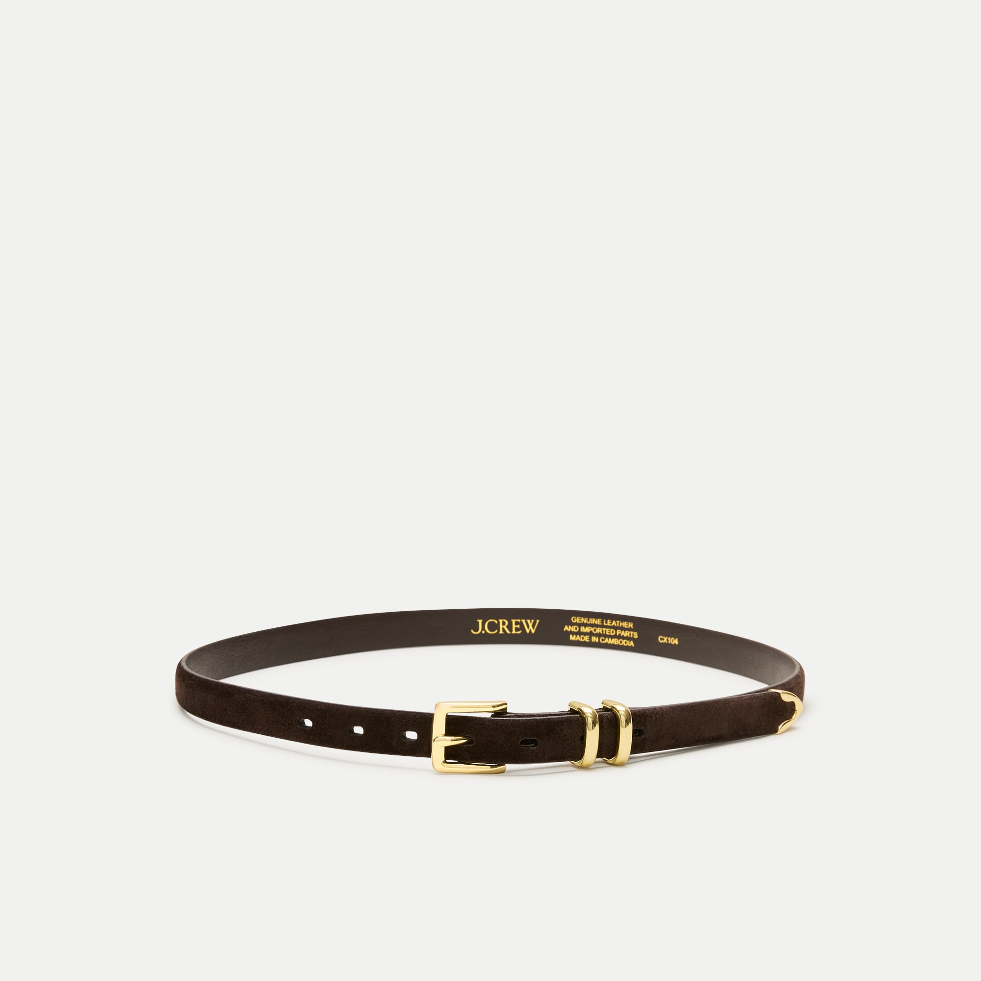 Thin tipped belt in suede - thumbnail 2