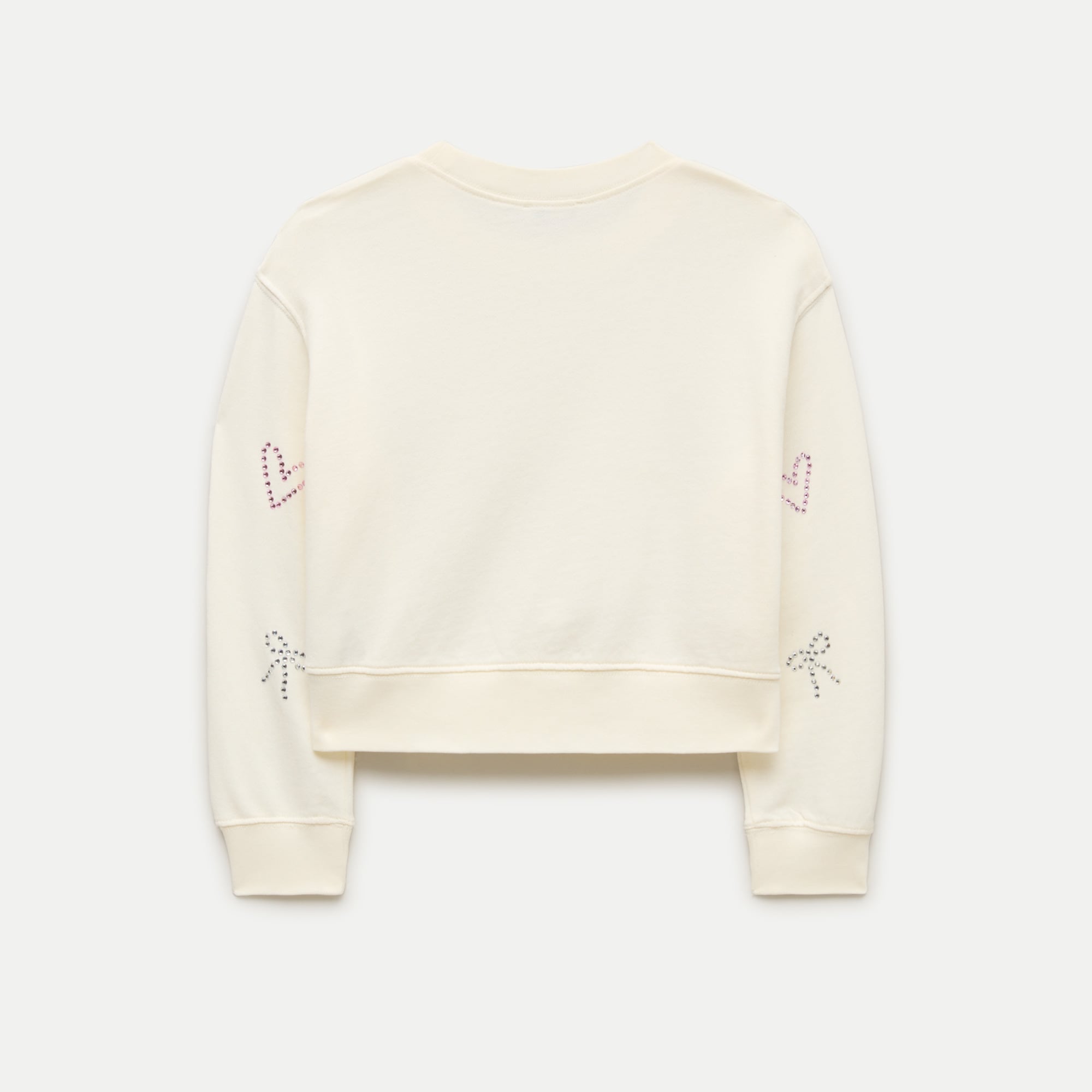 Richard X Girls On Top クラフトワーク・マッシュアップ！ Girls' Hotfix Bow And Heart Crewneck Sweatshirt In Terry For Girls