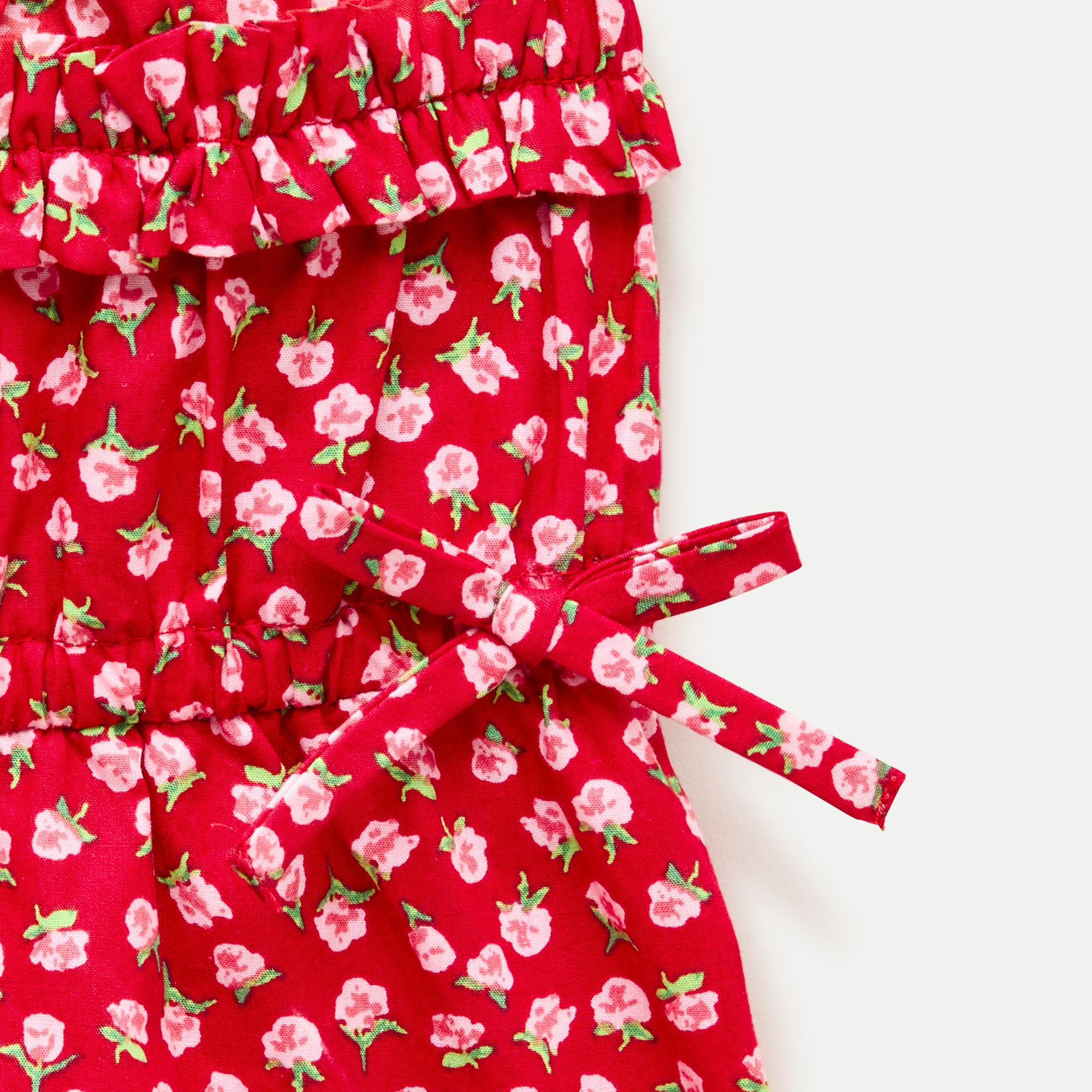 Girls' smocked squareneck top in rosette print - thumbnail 2