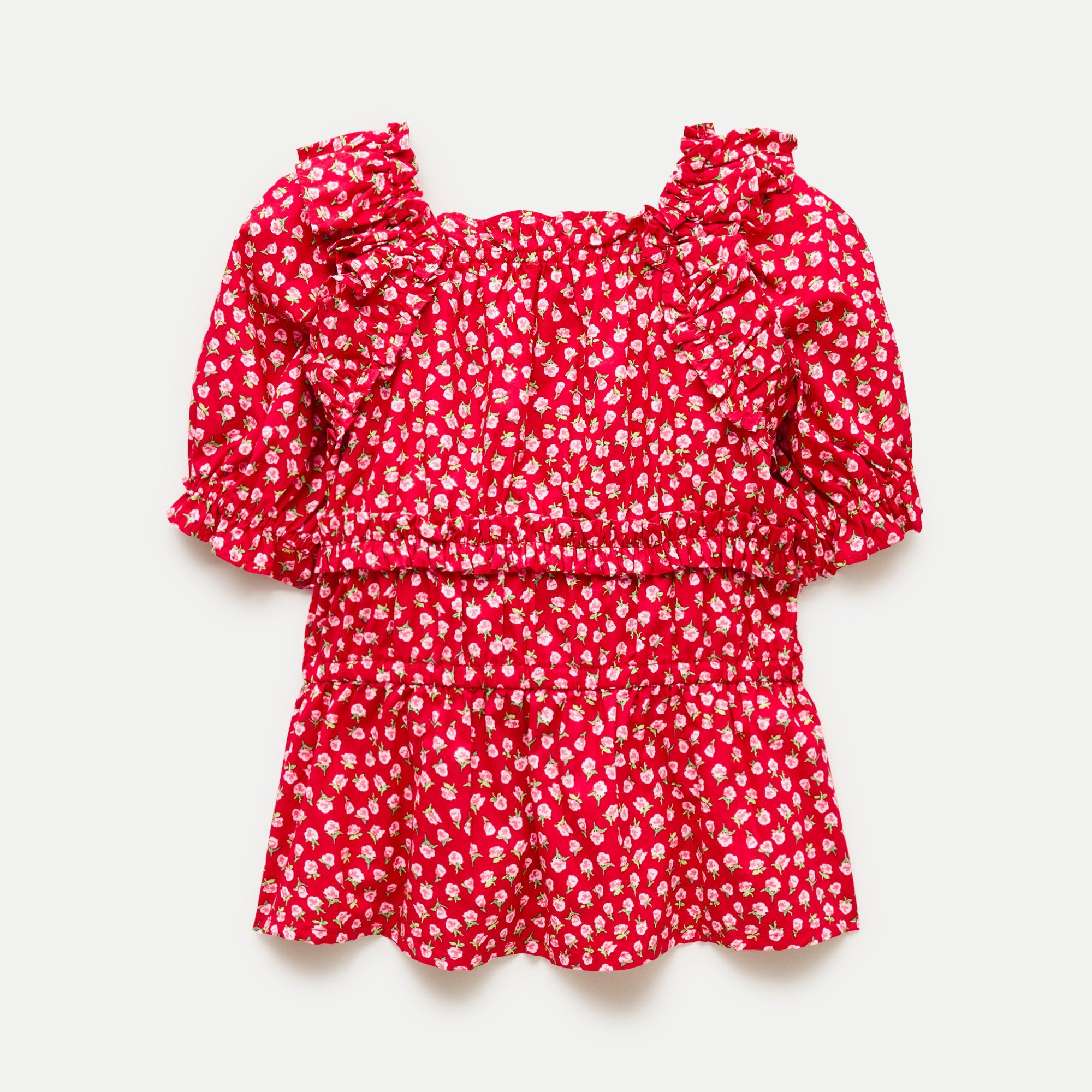 Girls' Short-sleeve Strawberry Graphic T-shirt With Embroidery For