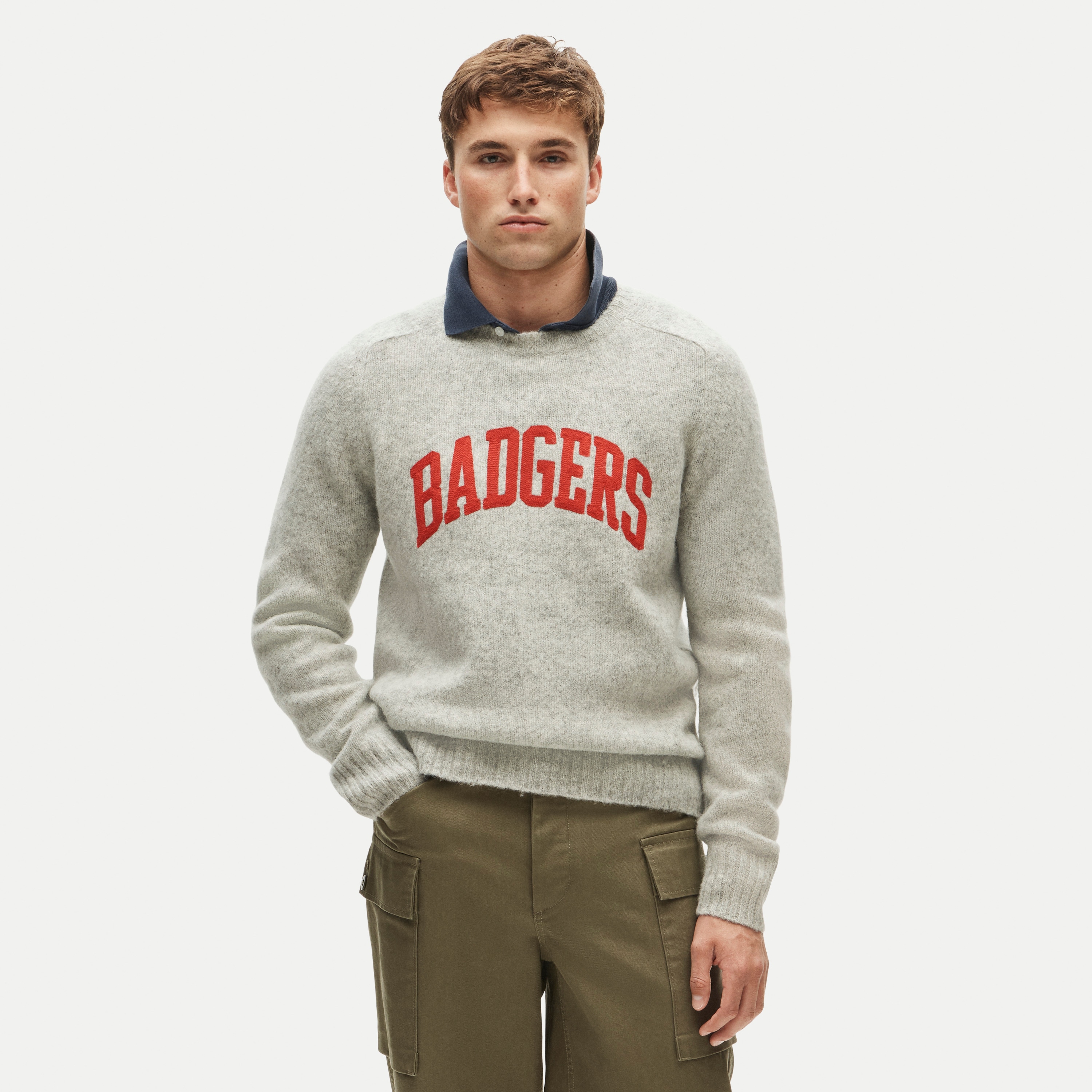 '47 x J.Crew brushed wool Wisconsin sweater