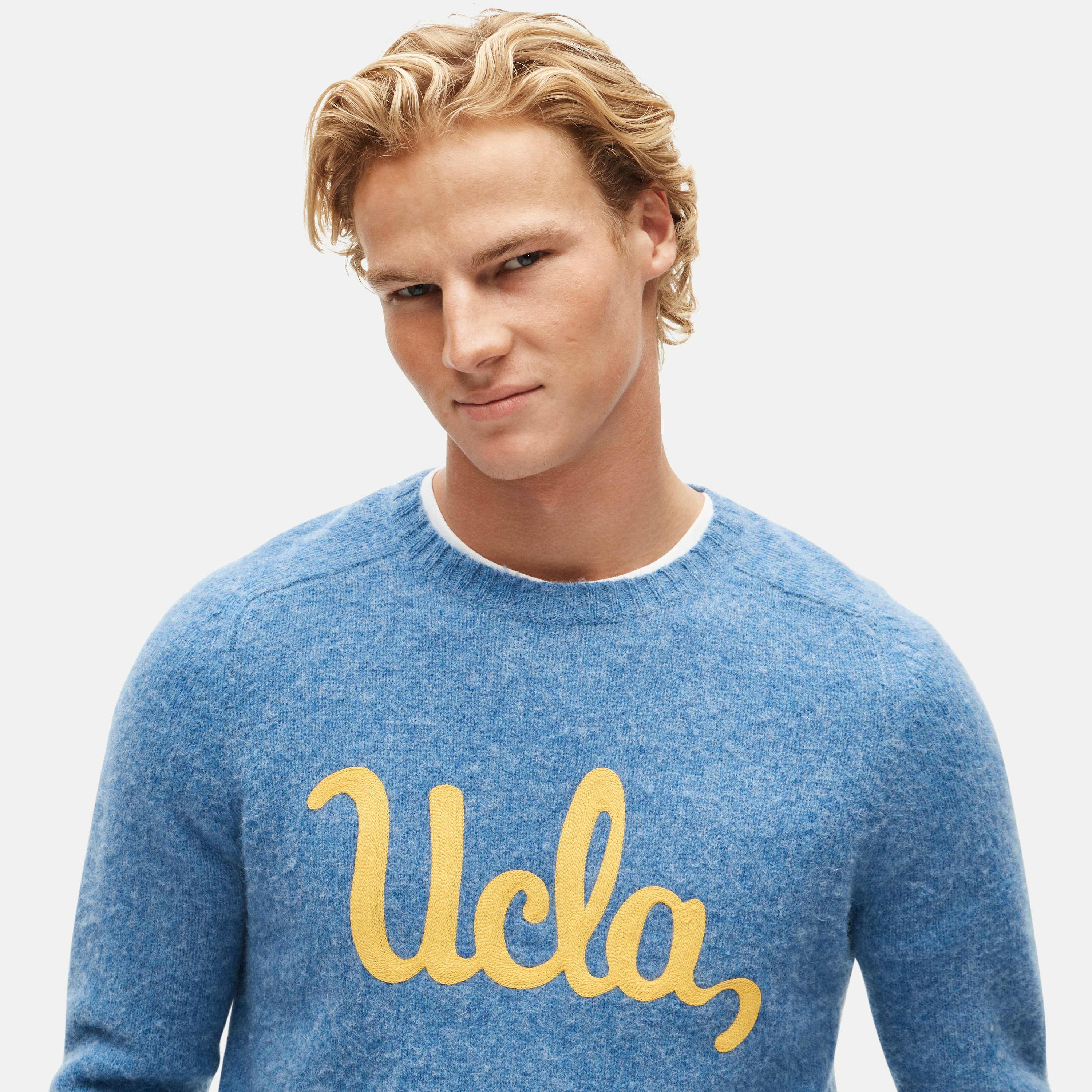 '47 x J.Crew brushed wool UCLA sweater