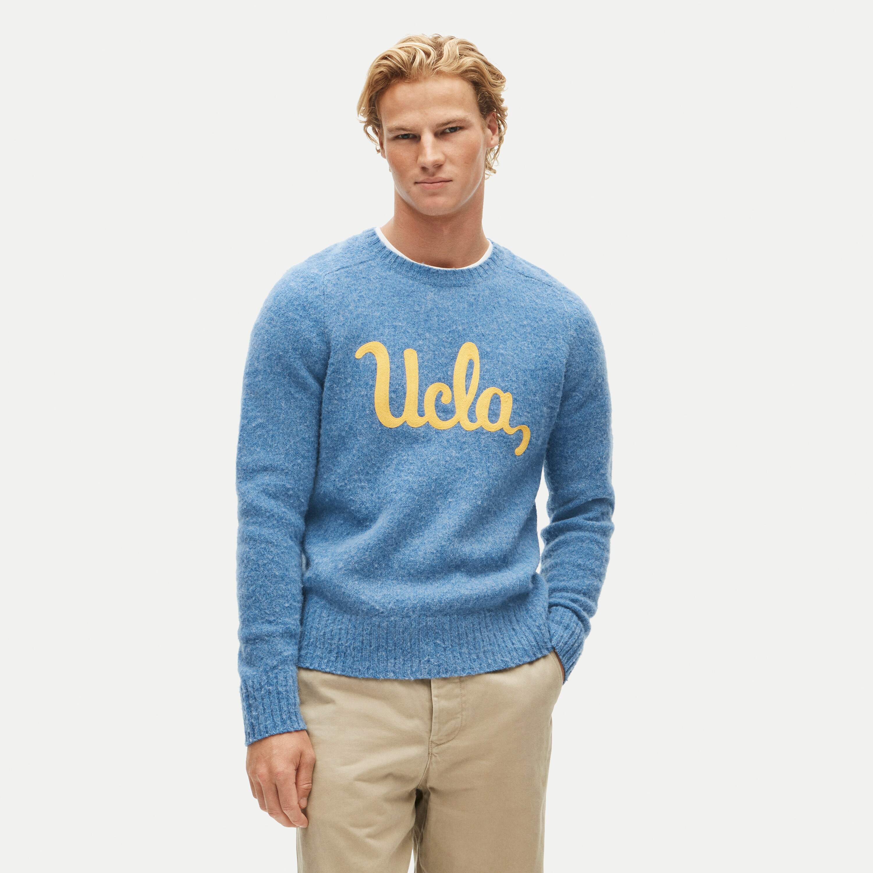 '47 x J.Crew brushed wool UCLA sweater