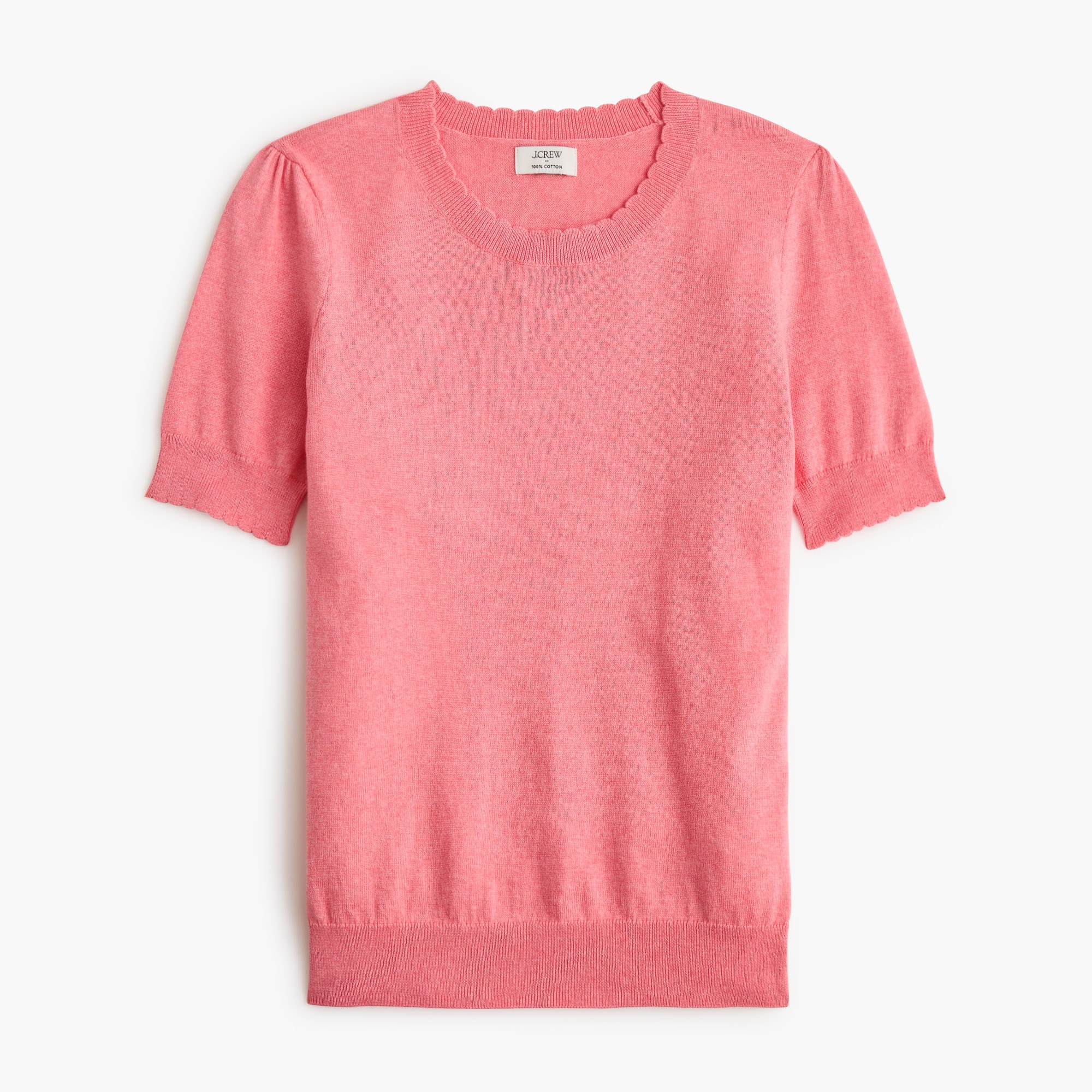 Short-sleeve Crewneck Scalloped Sweater For Women | Factory