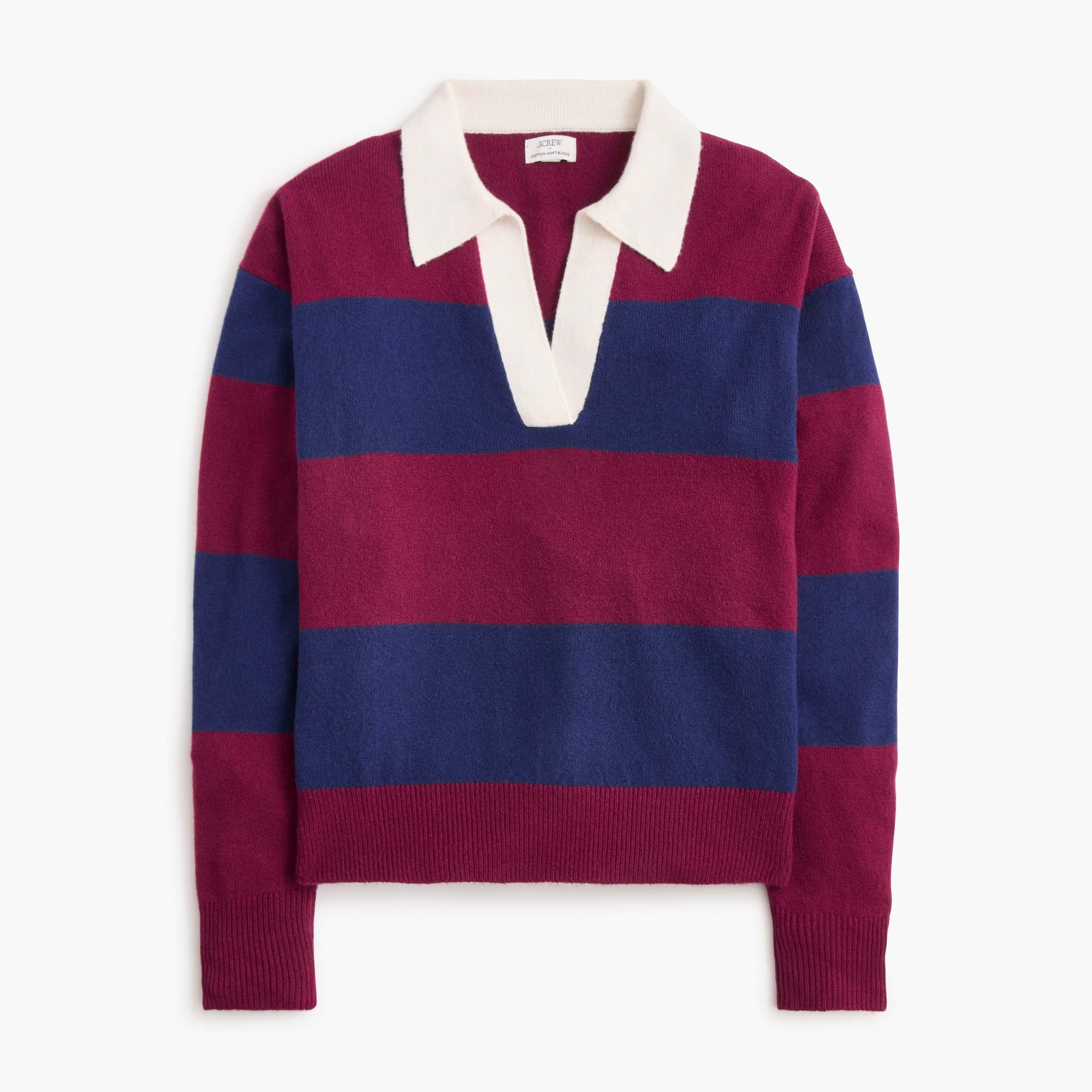 Sweater-polo in cotton-soft blend
