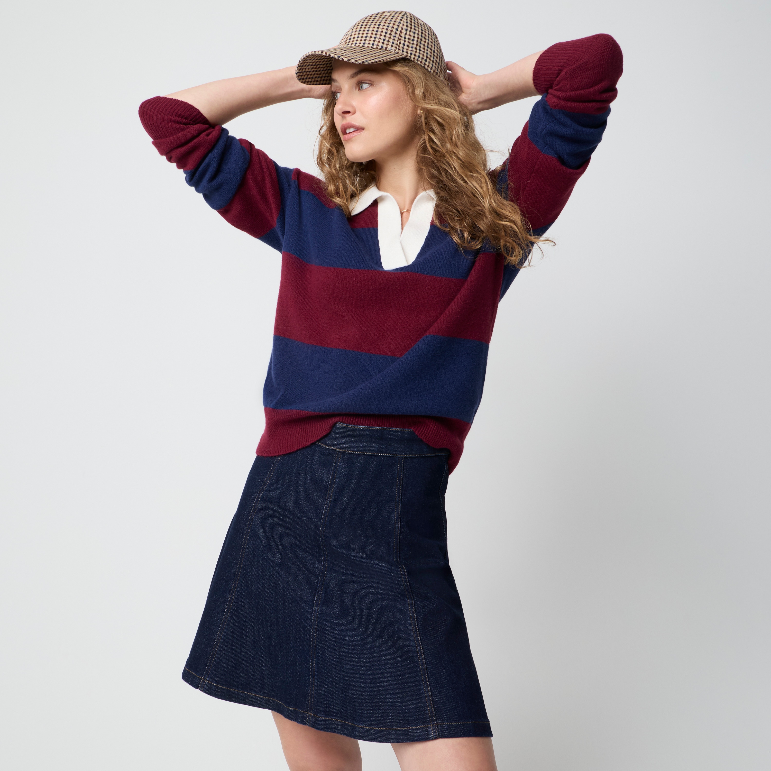 Sweater-polo in cotton-soft blend