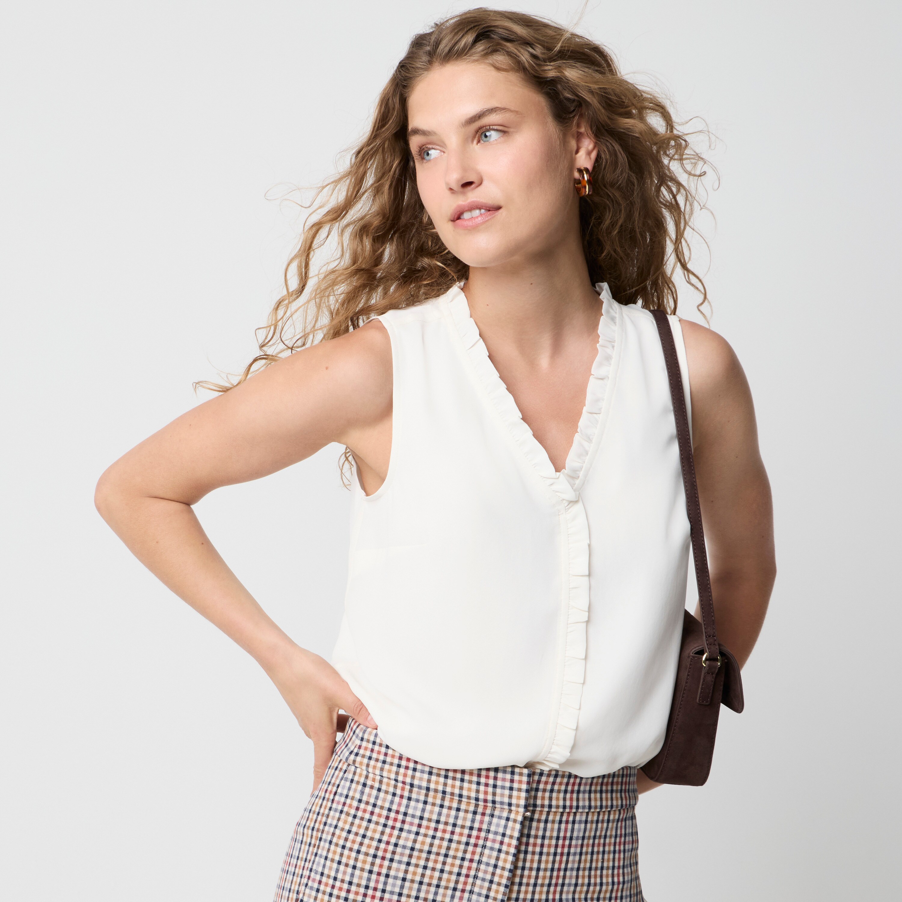 V-neck ruffle top