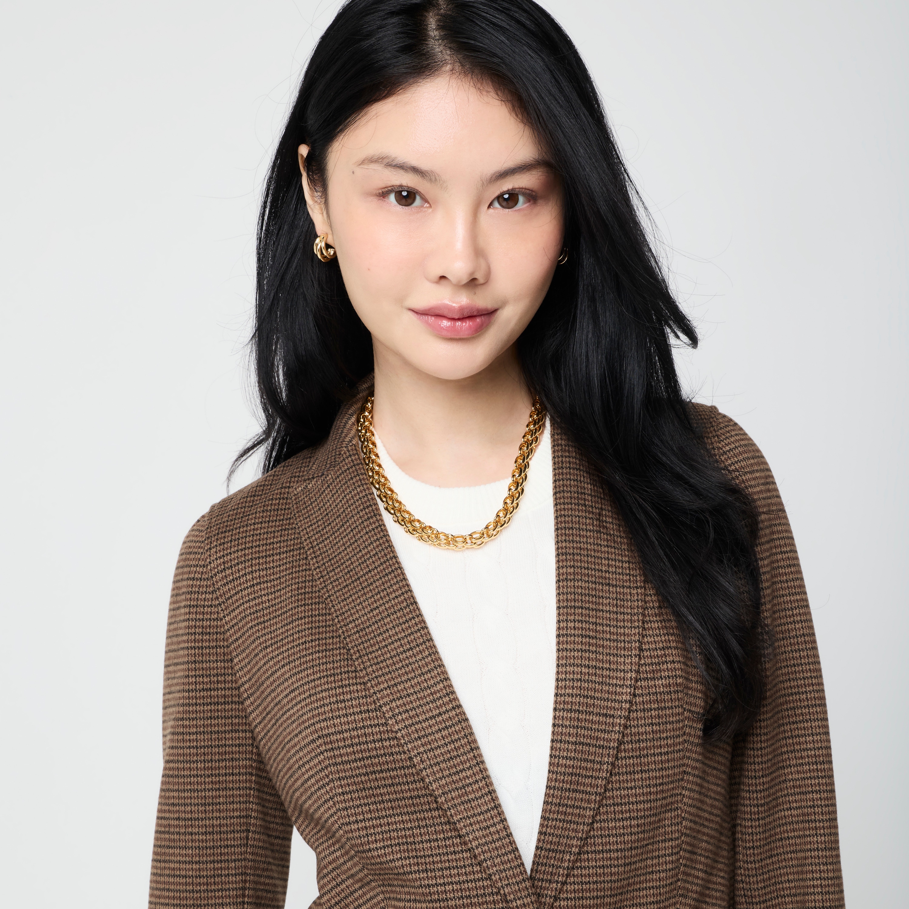 Knit one-button blazer