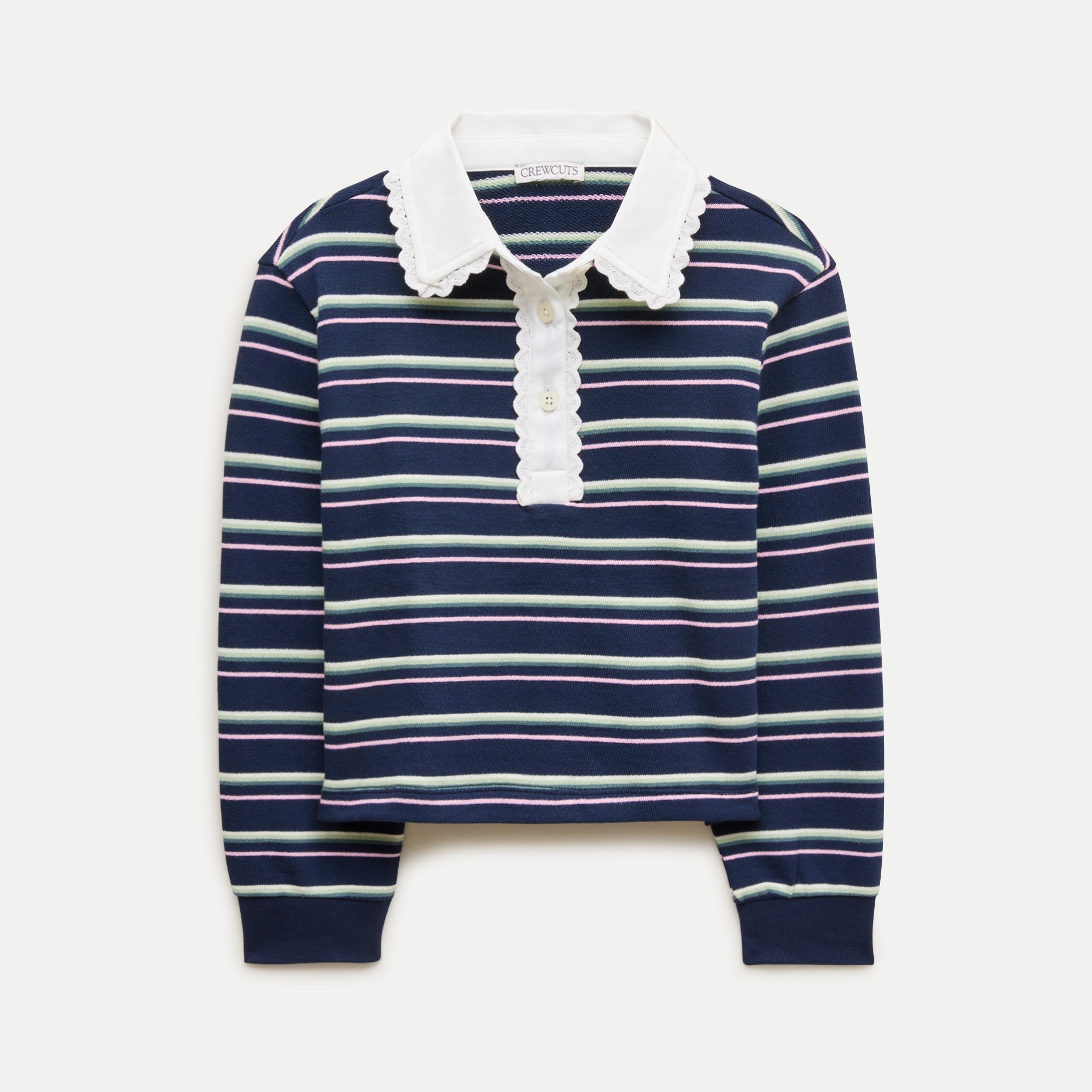 Girls' scallop-collar rugby sweatshirt