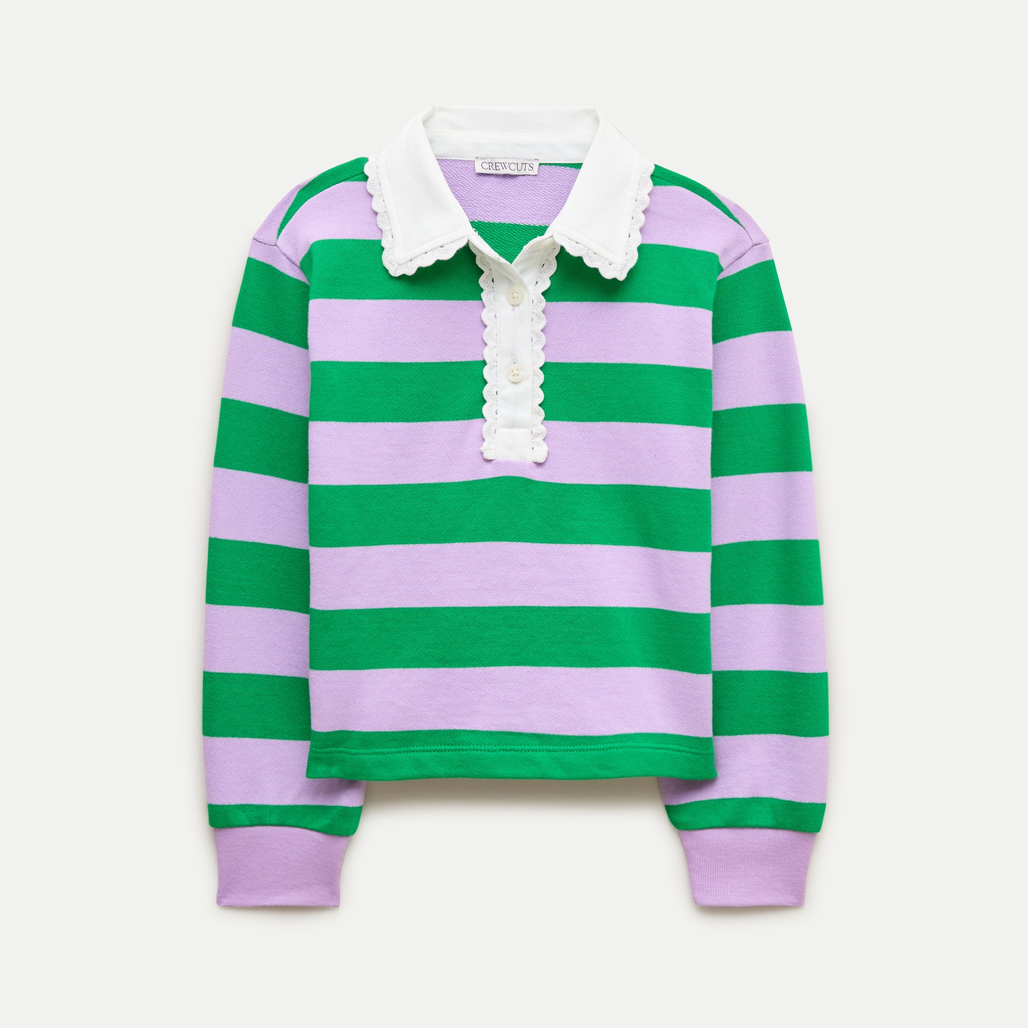 Girls' scallop-collar rugby sweatshirt