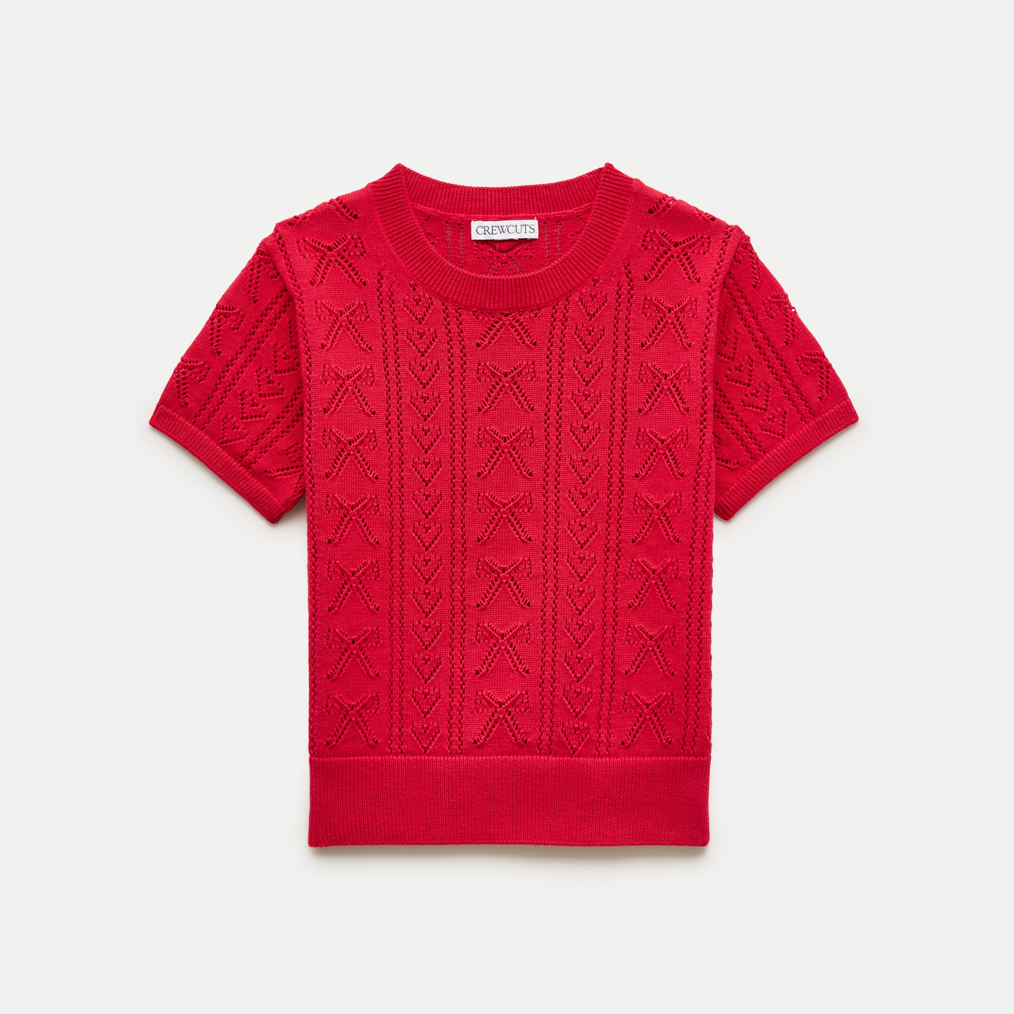 Girls' bow-pointelle sweater-tee