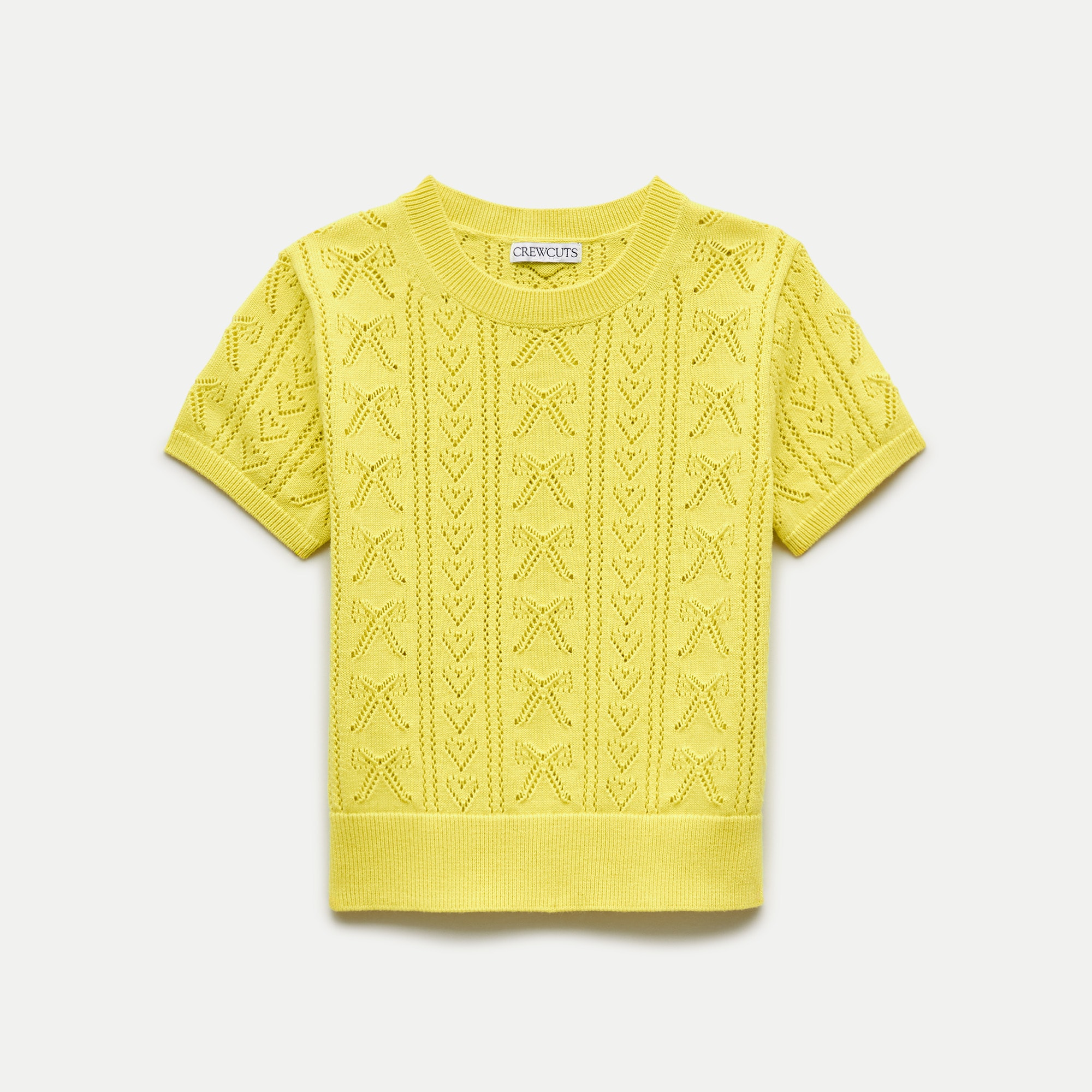 Girls' bow-pointelle sweater-tee