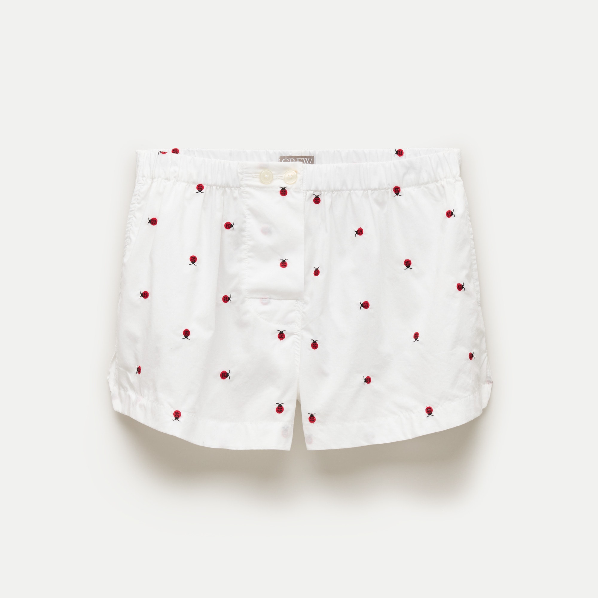 Ladybug embroidered boxer short in cotton poplin