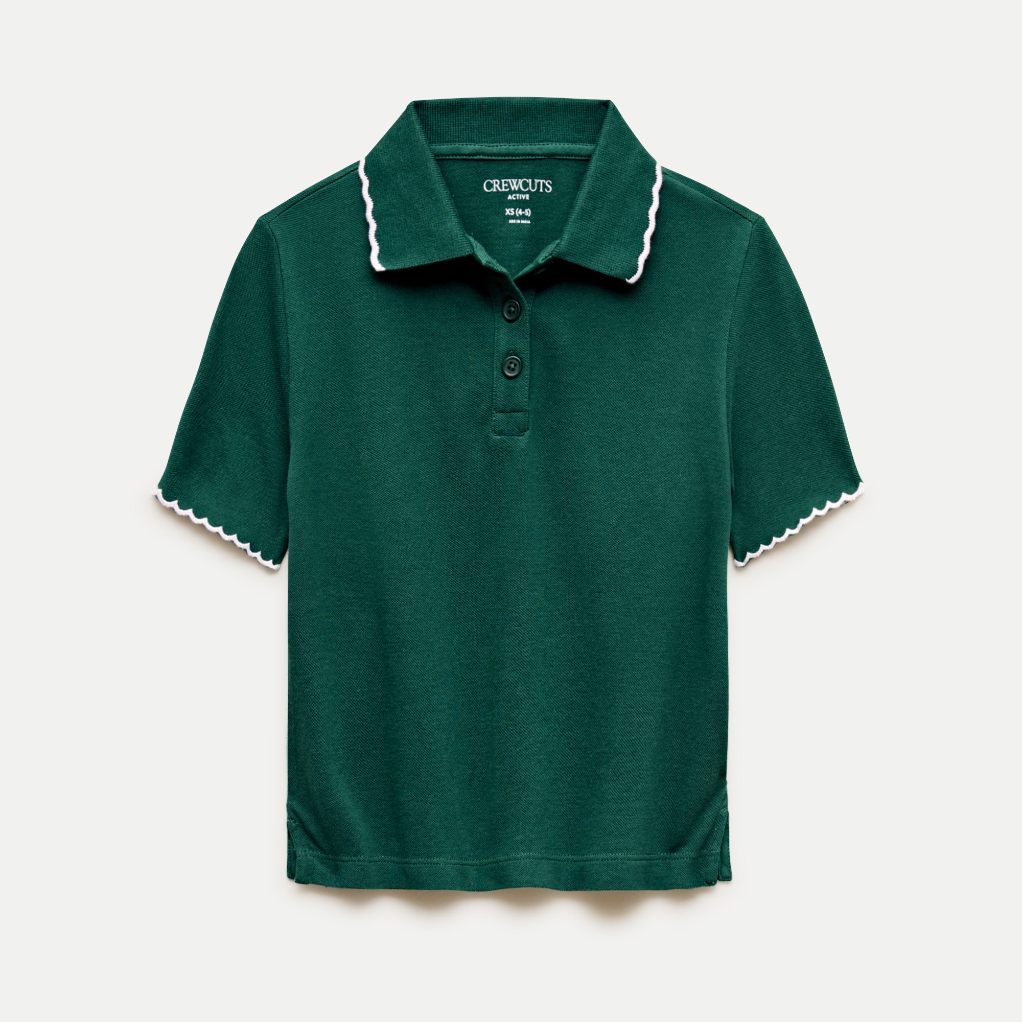 Girls' Scallop-trim Piqué Polo Shirt In Stripe For Girls | J.Crew