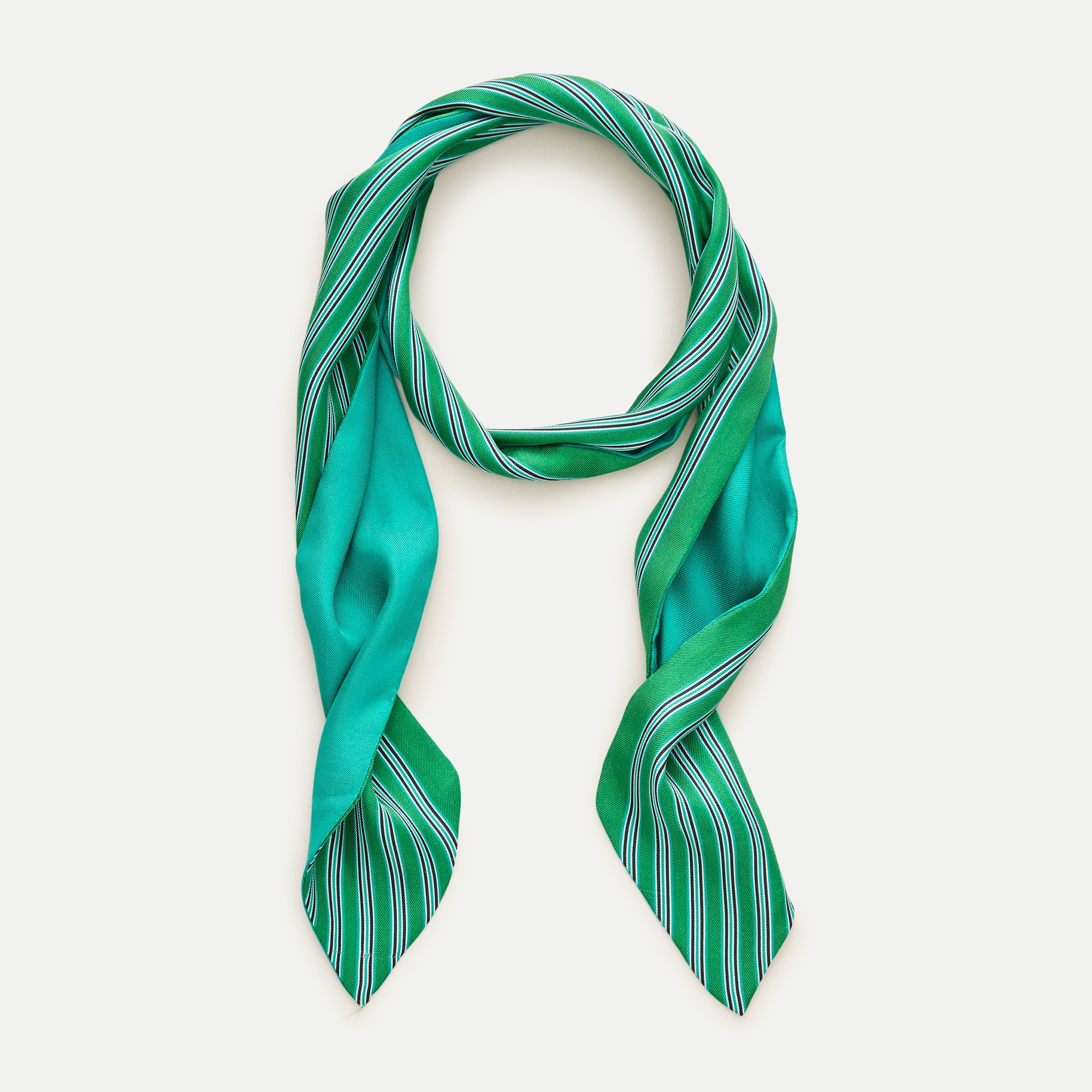 Skinny silk scarf in stripe
