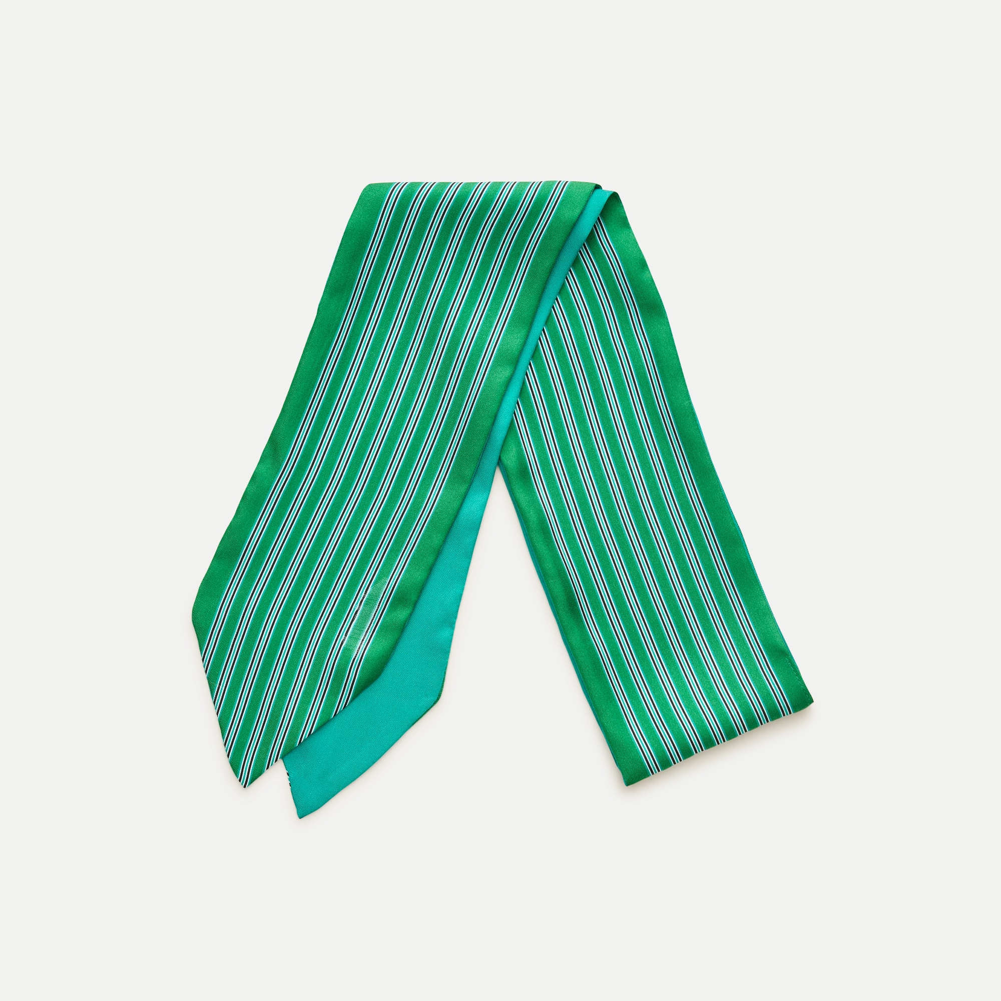 Skinny silk scarf in stripe