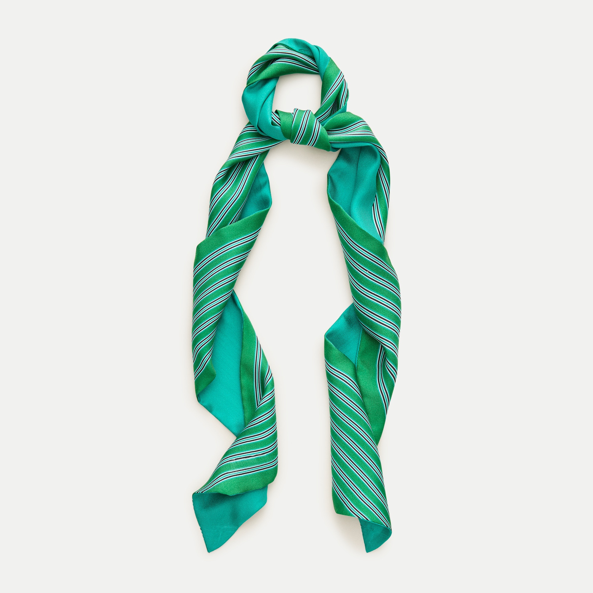 Skinny silk scarf in stripe
