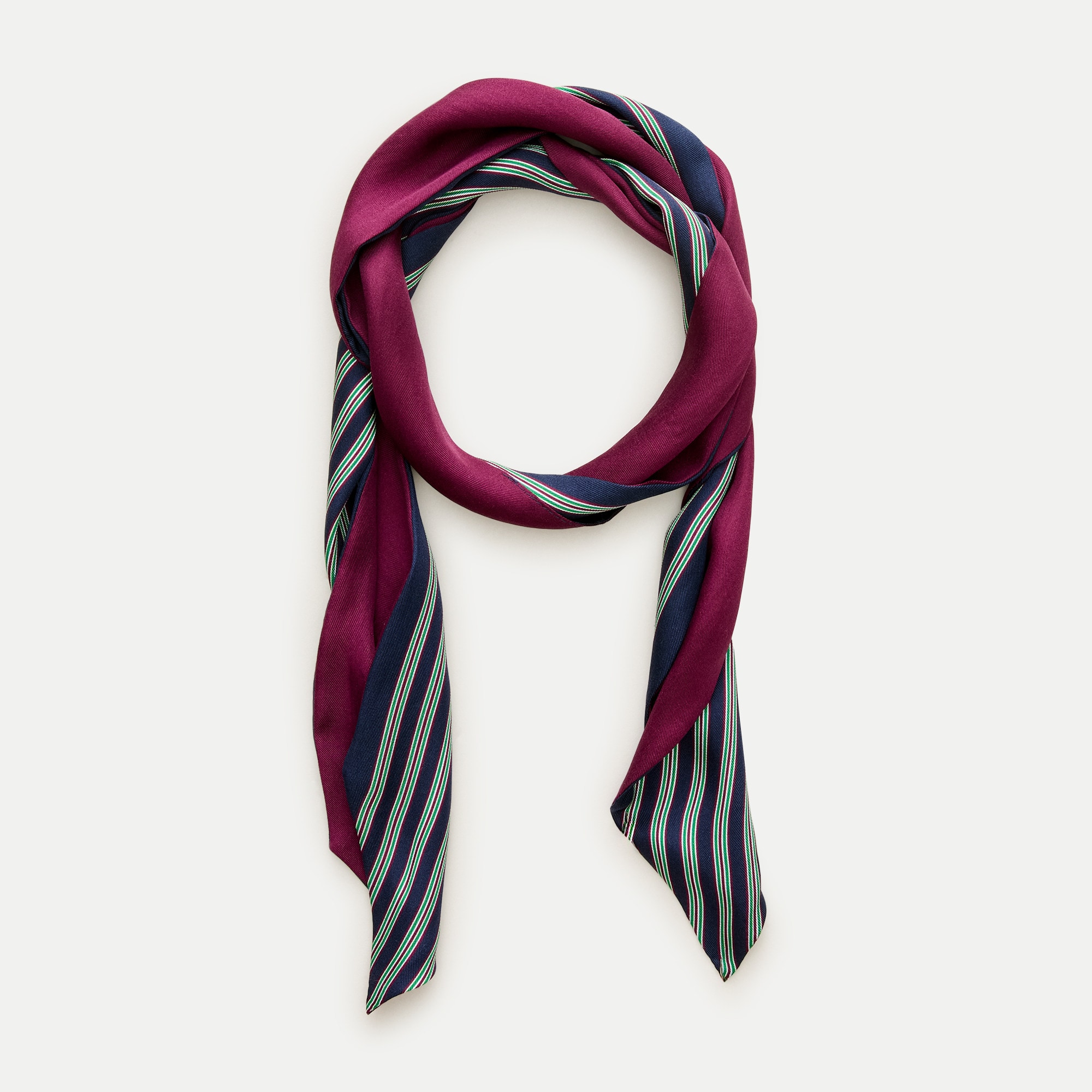 Skinny silk scarf in stripe