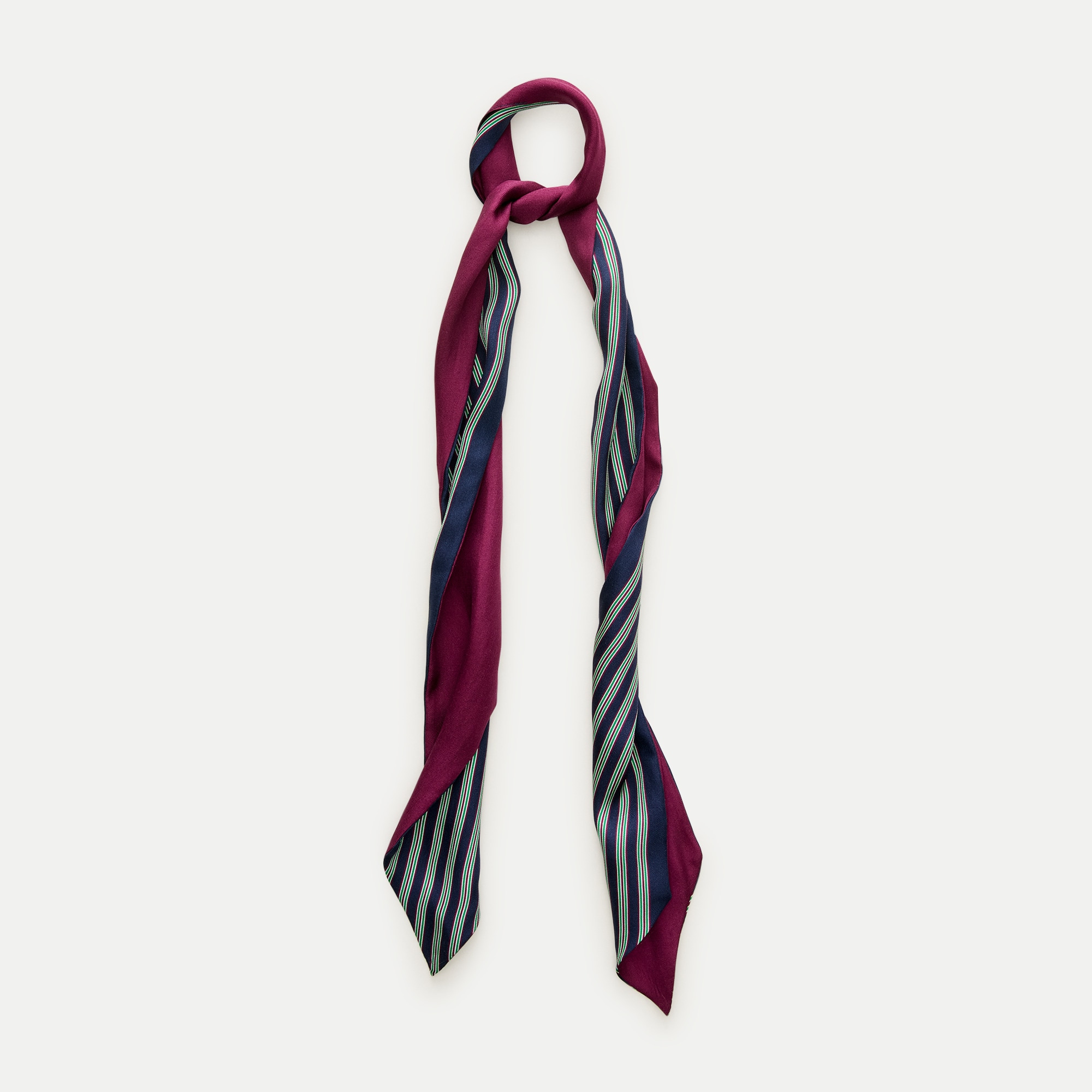 Skinny silk scarf in stripe