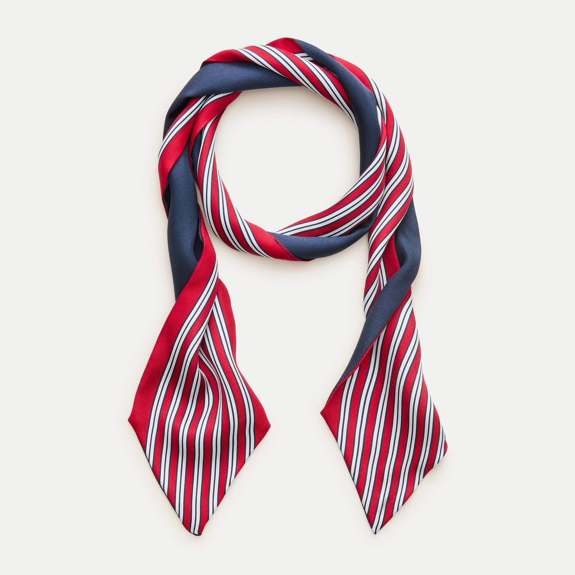 Skinny silk scarf in stripe