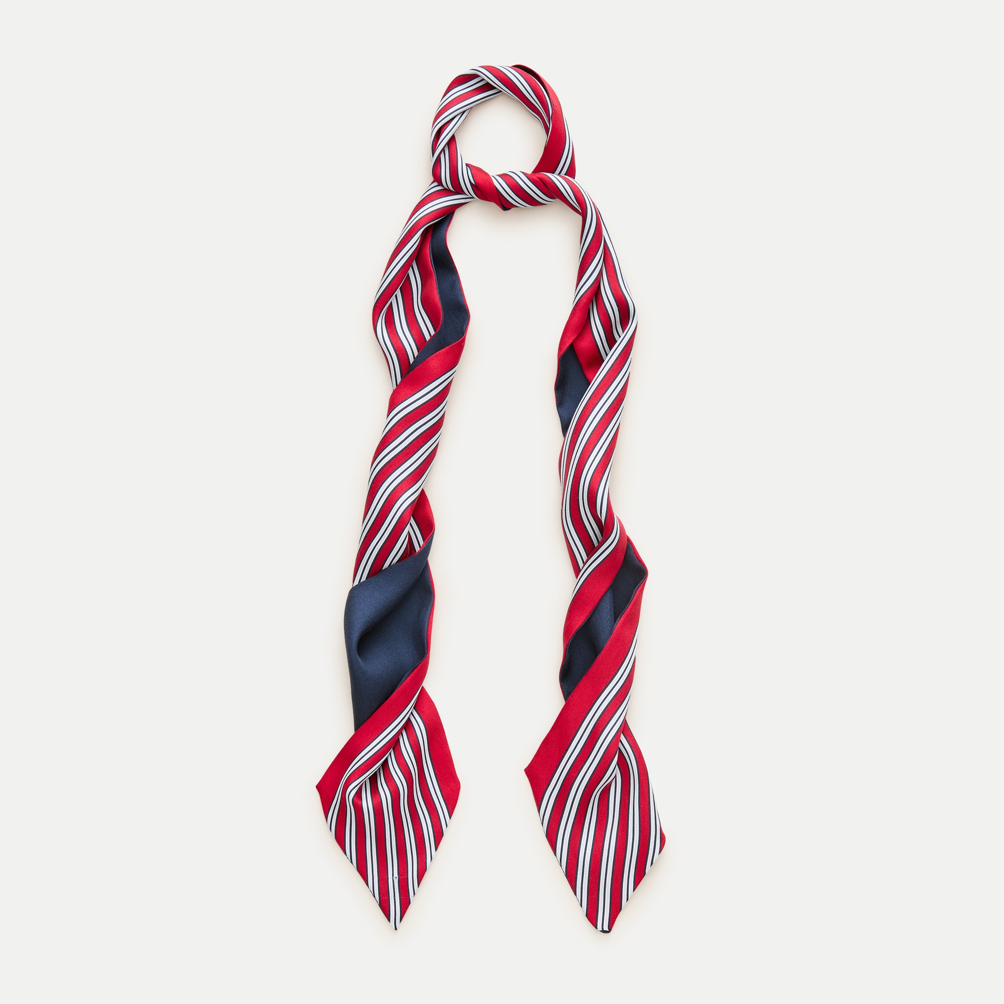 Skinny silk scarf in stripe