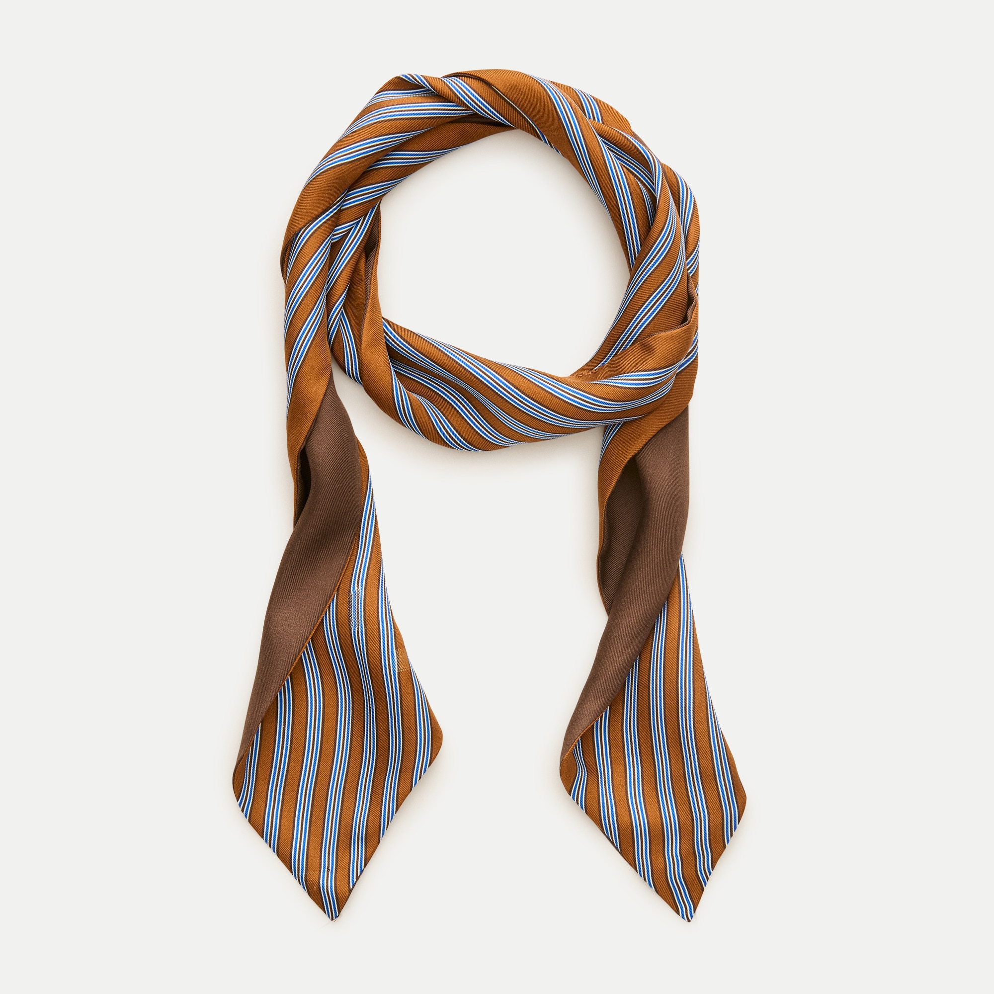 Skinny silk scarf in stripe