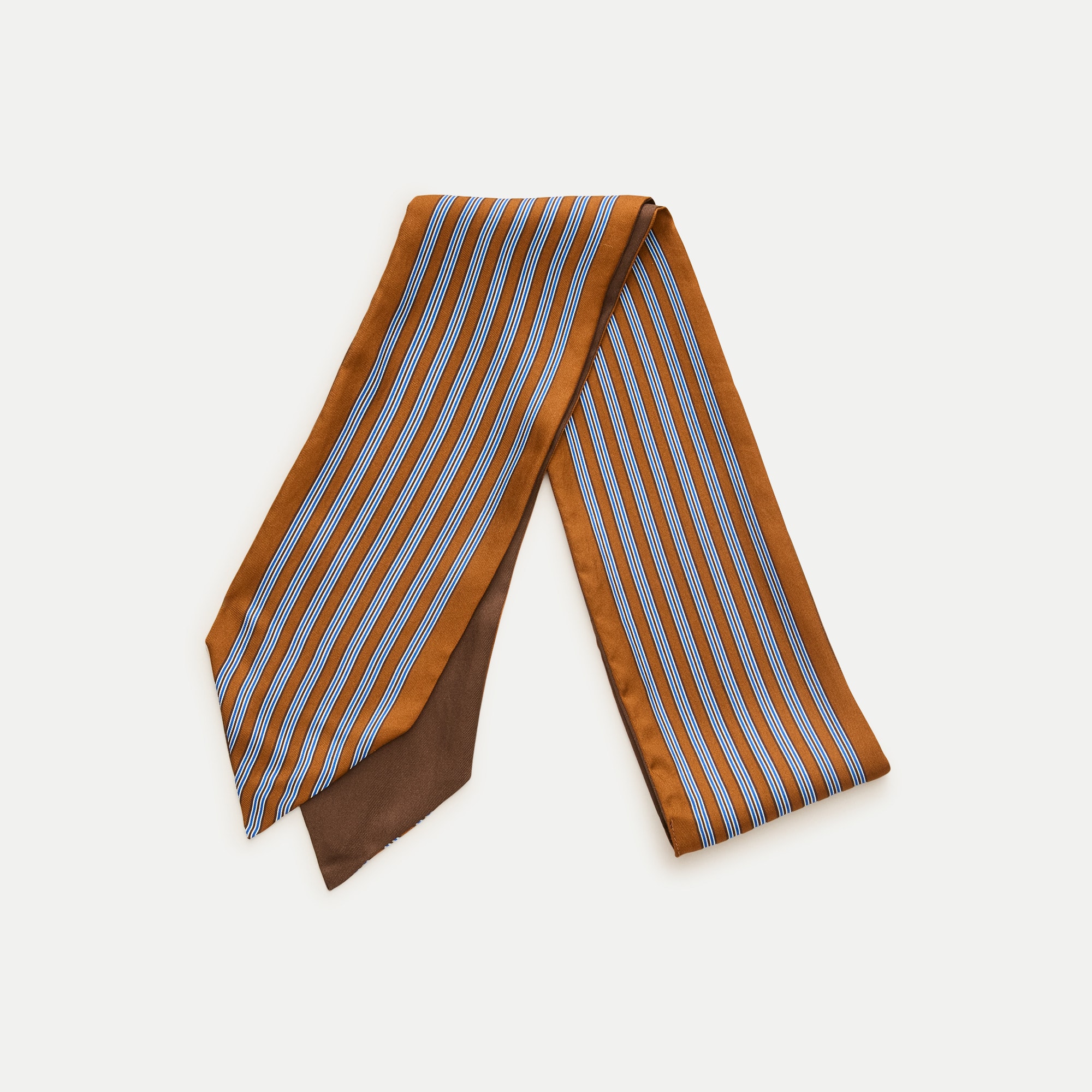 Skinny silk scarf in stripe
