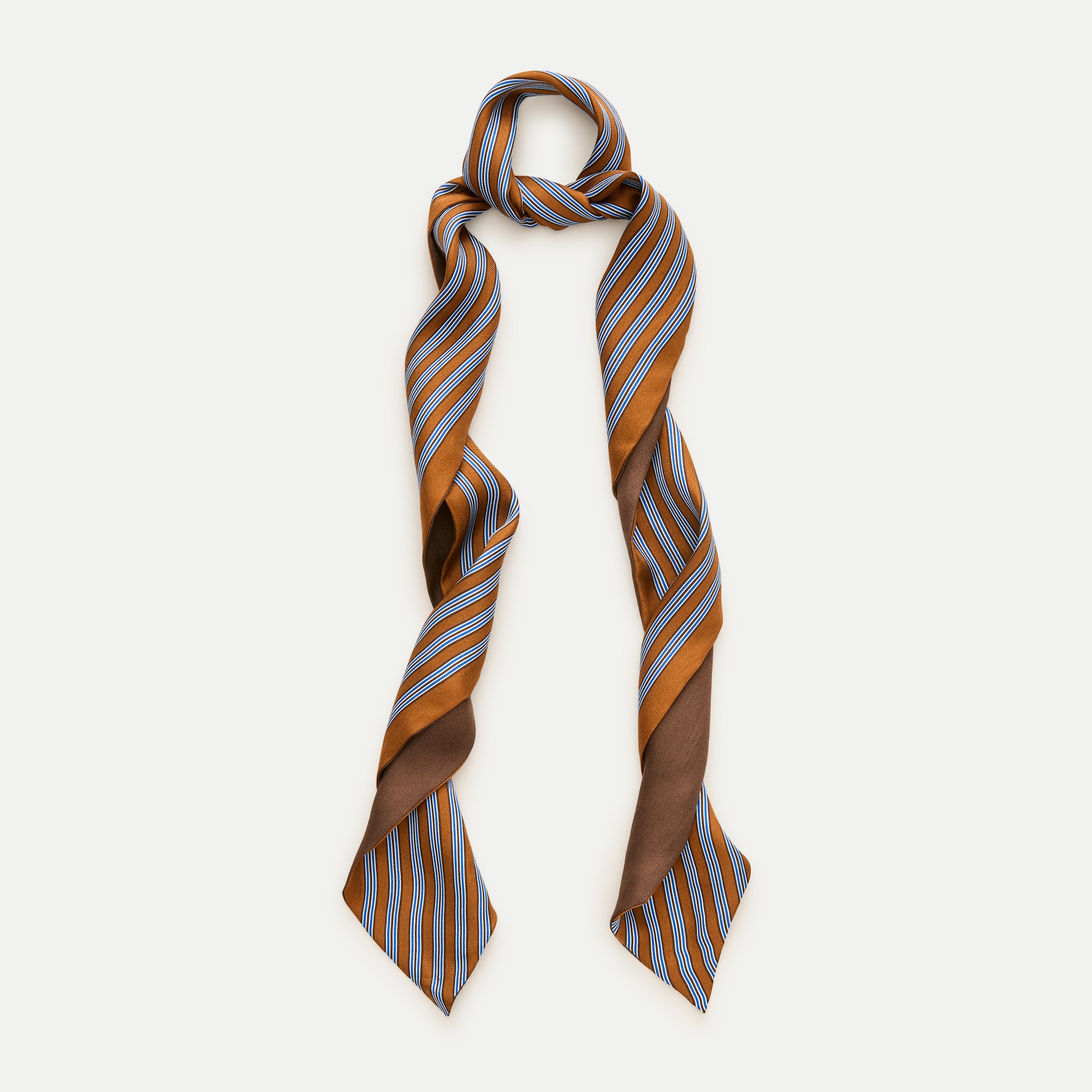Skinny silk scarf in stripe