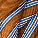 Skinny silk scarf in stripe HAZELNUT BLUE STRIPE MU