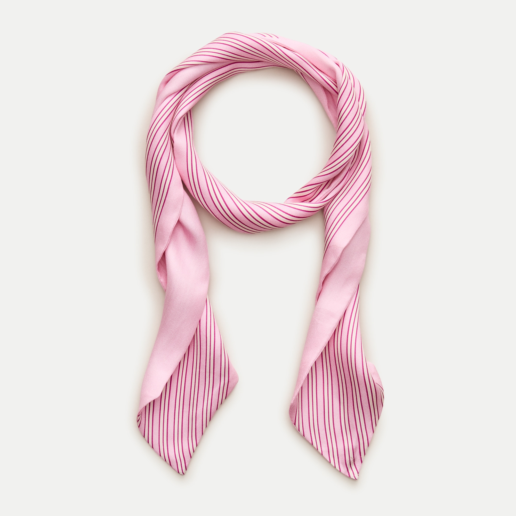 Skinny silk scarf in stripe