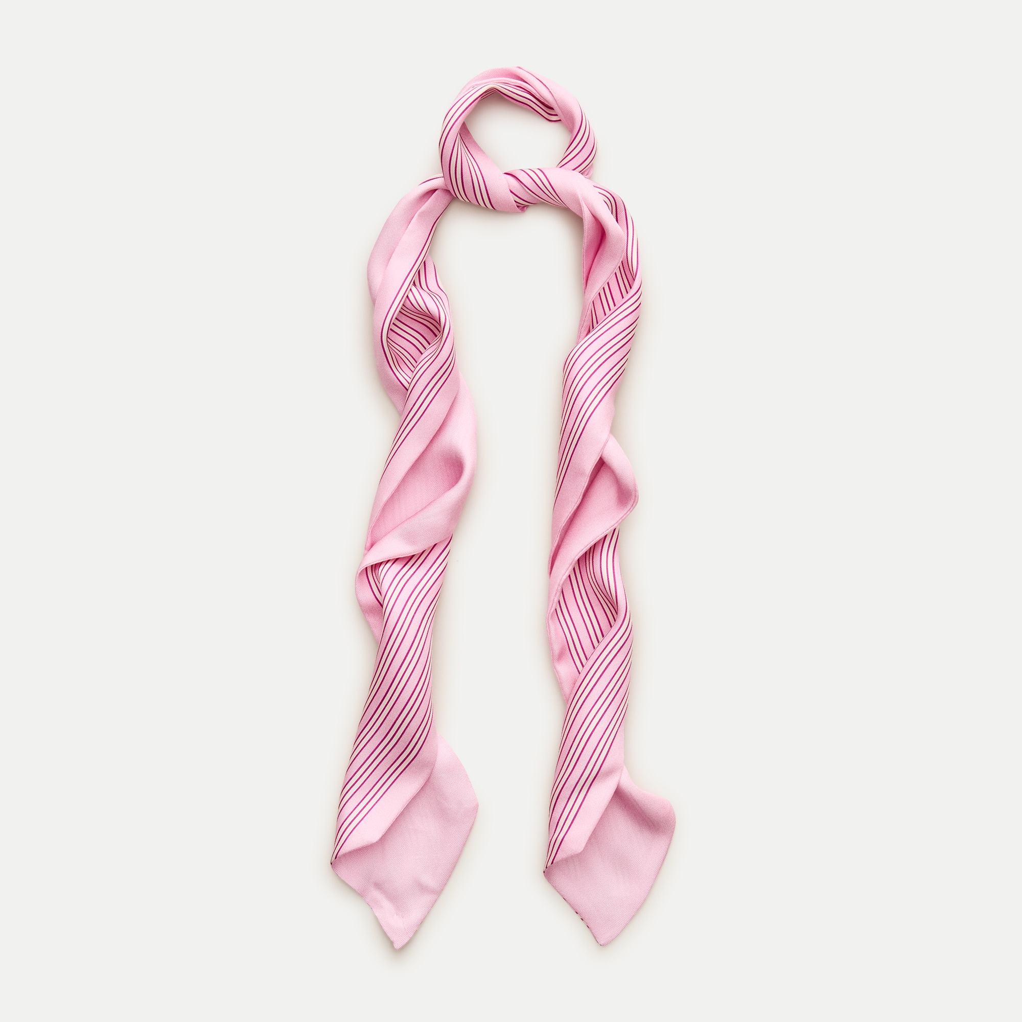Skinny silk scarf in stripe