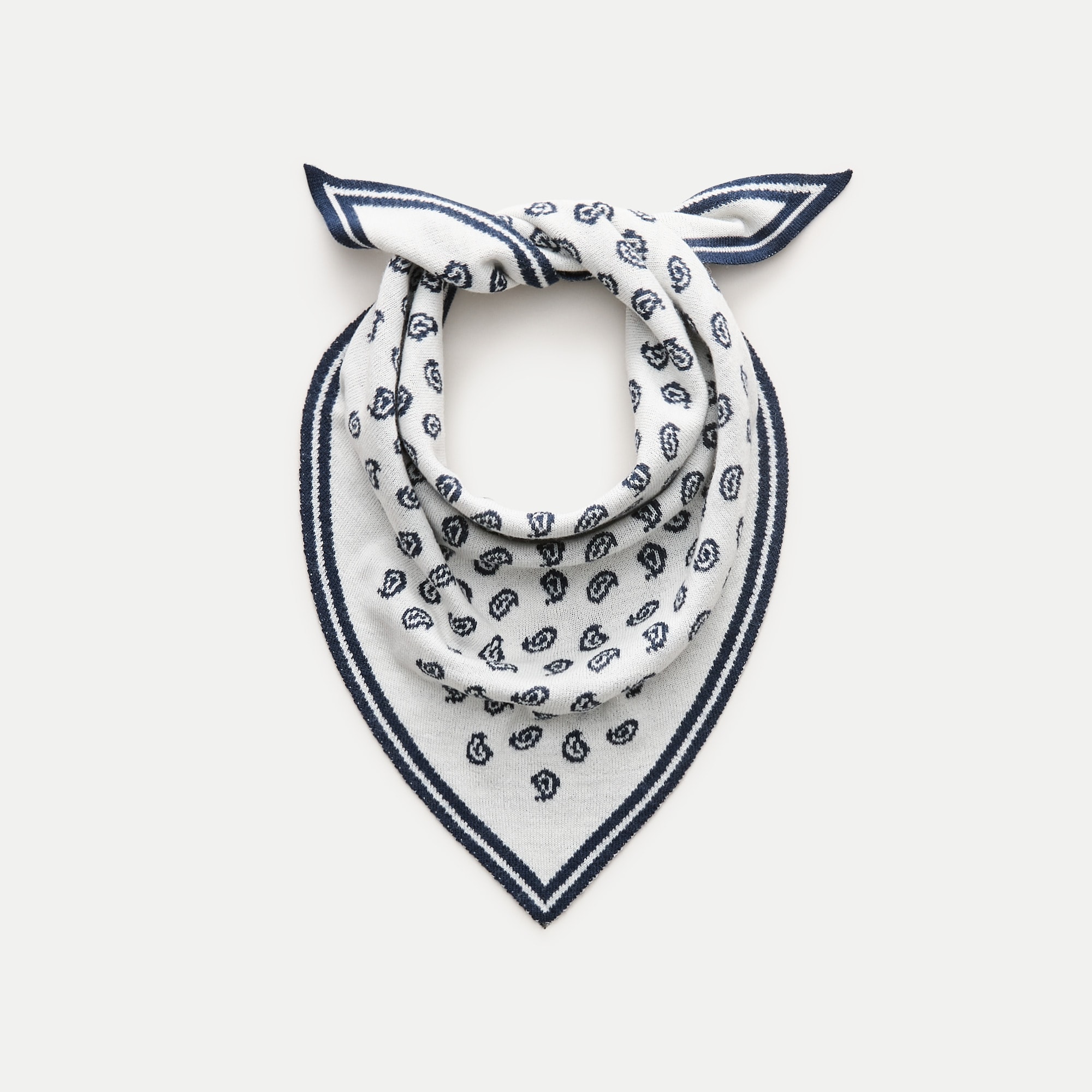 Merino wool bandana in reversible paisley