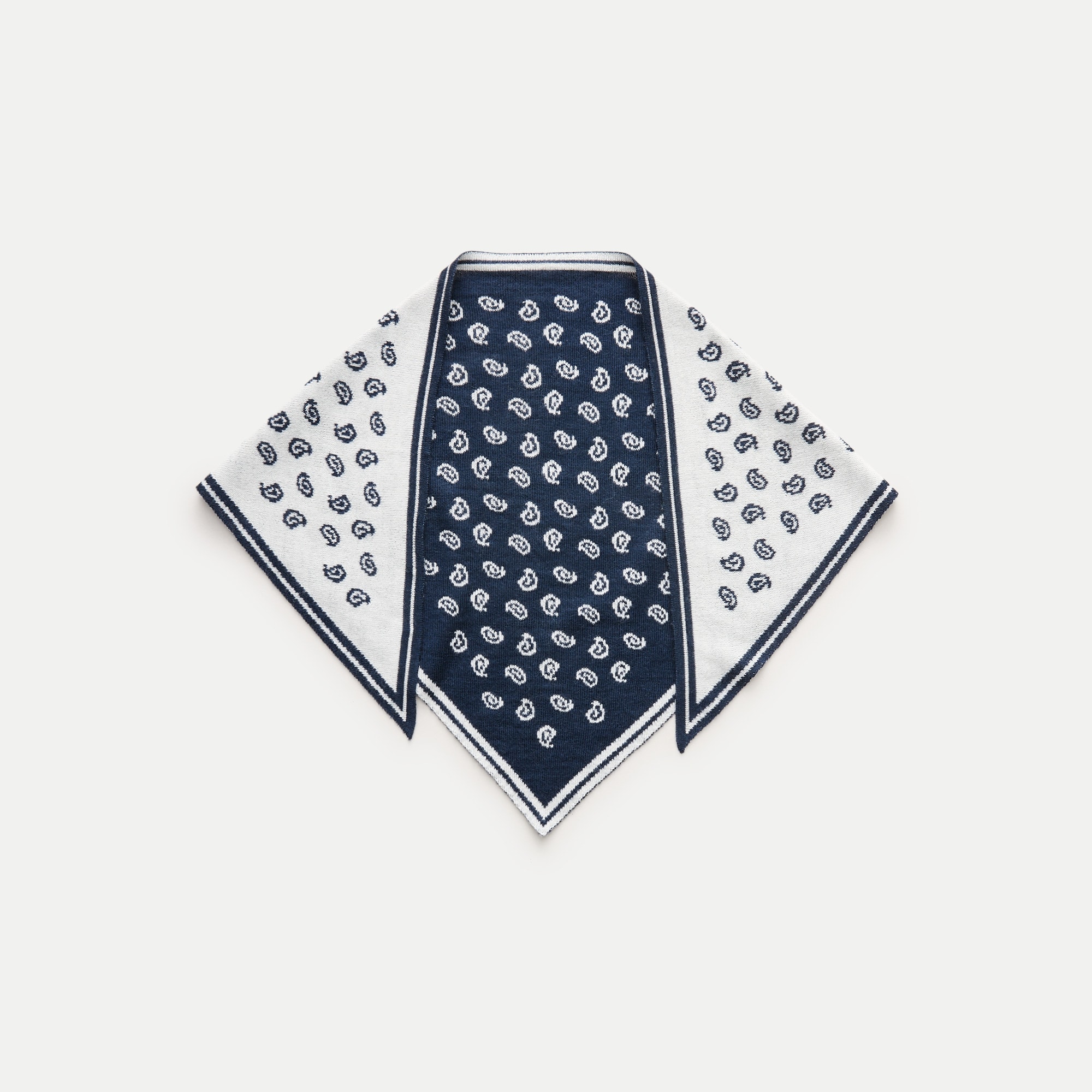 Merino wool bandana in reversible paisley