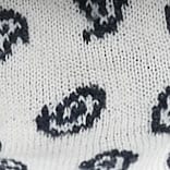 Merino wool bandana in reversible paisley NAVY IVORY