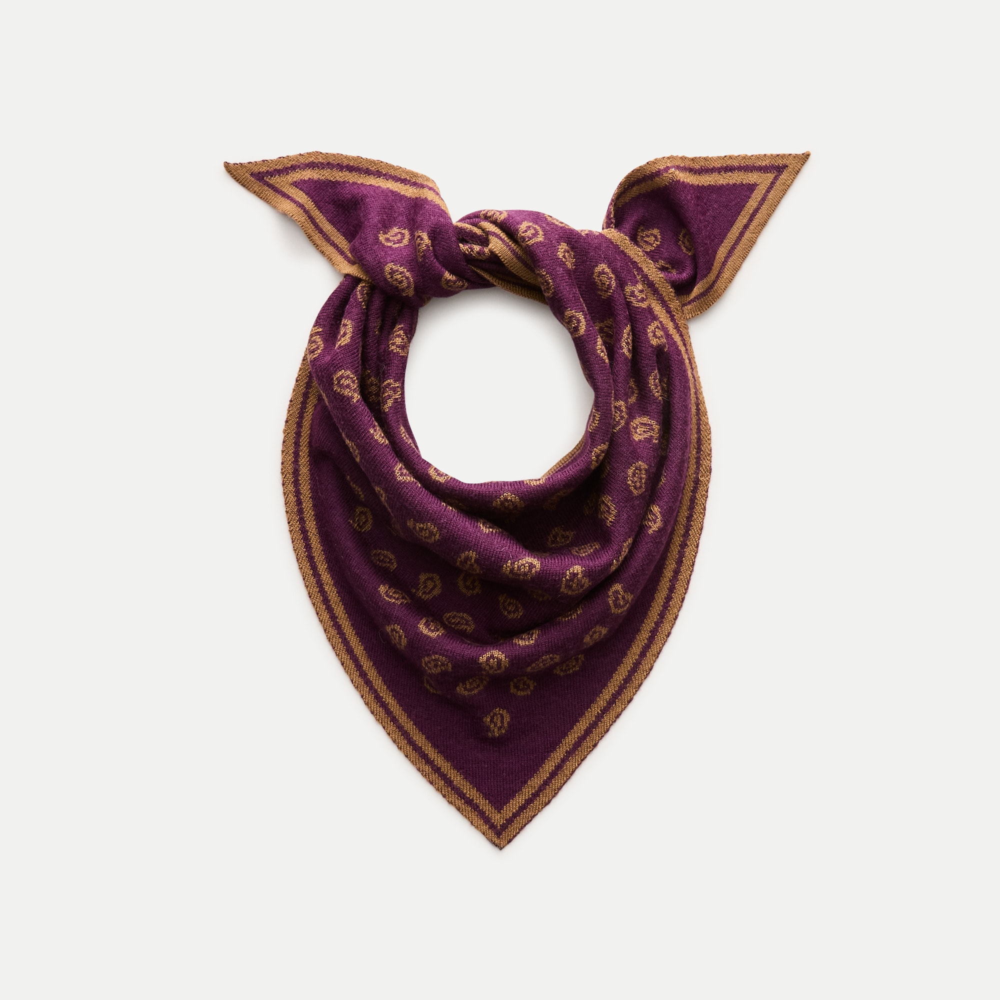 Merino wool bandana in reversible paisley