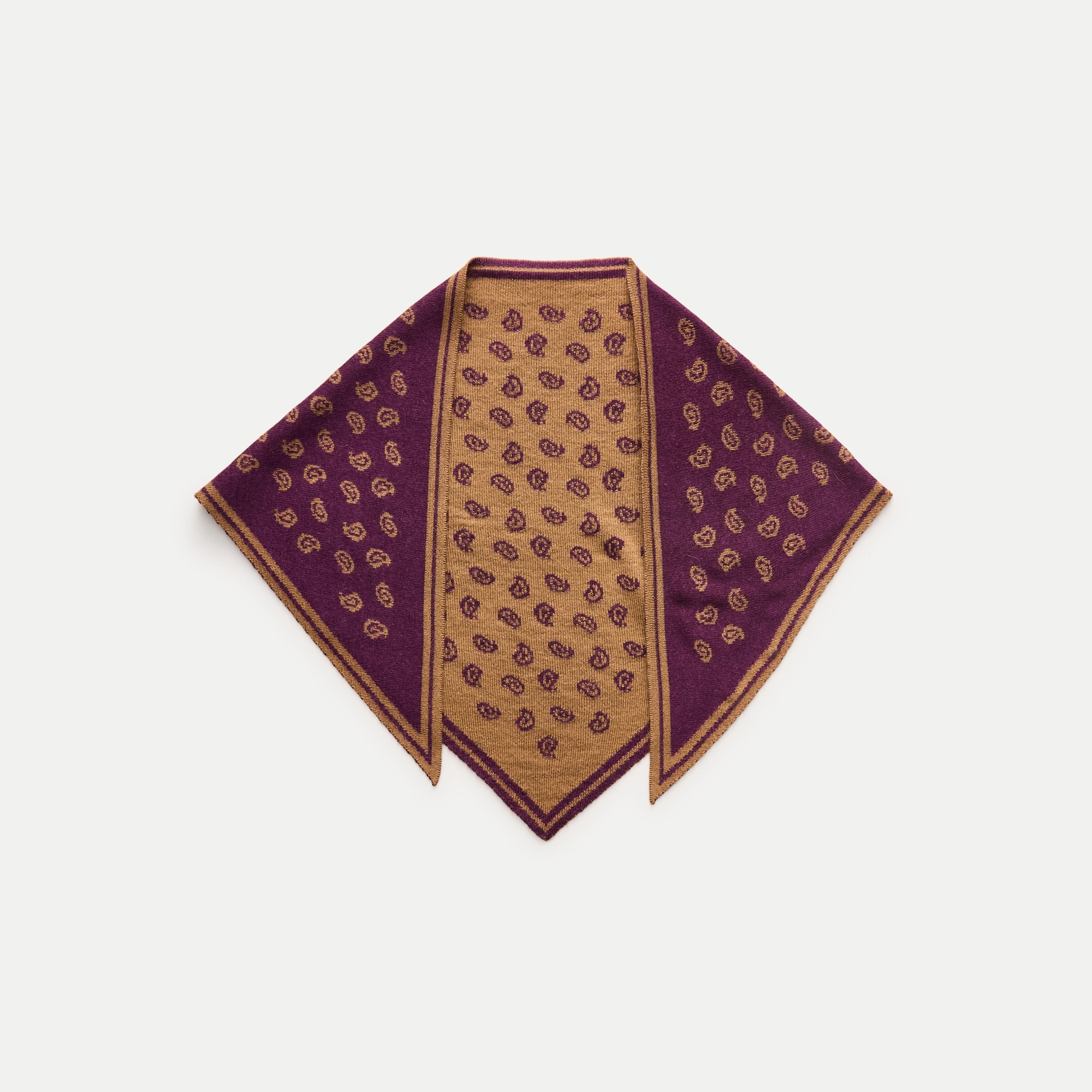 Merino wool bandana in reversible paisley - thumbnail 6
