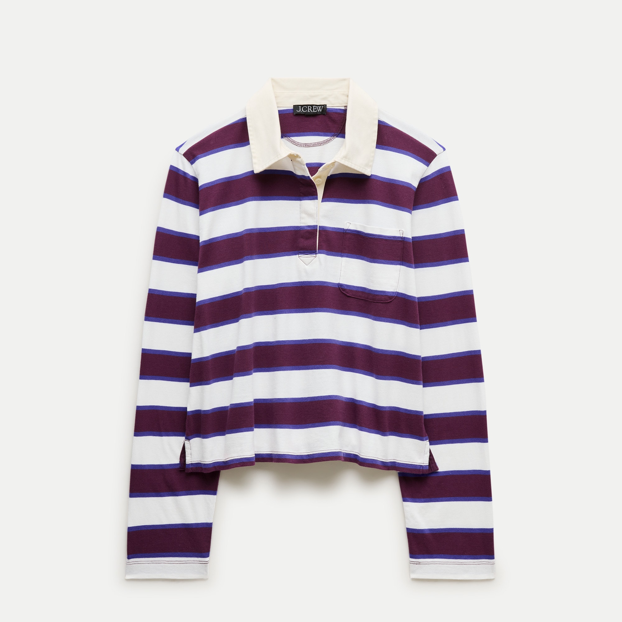 Boyfriend jersey cropped rugby shirt in stripe