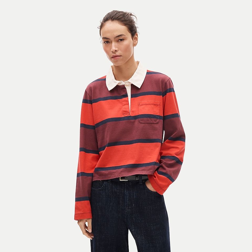 Boyfriend jersey rugby shirt in stripe by J.Crew