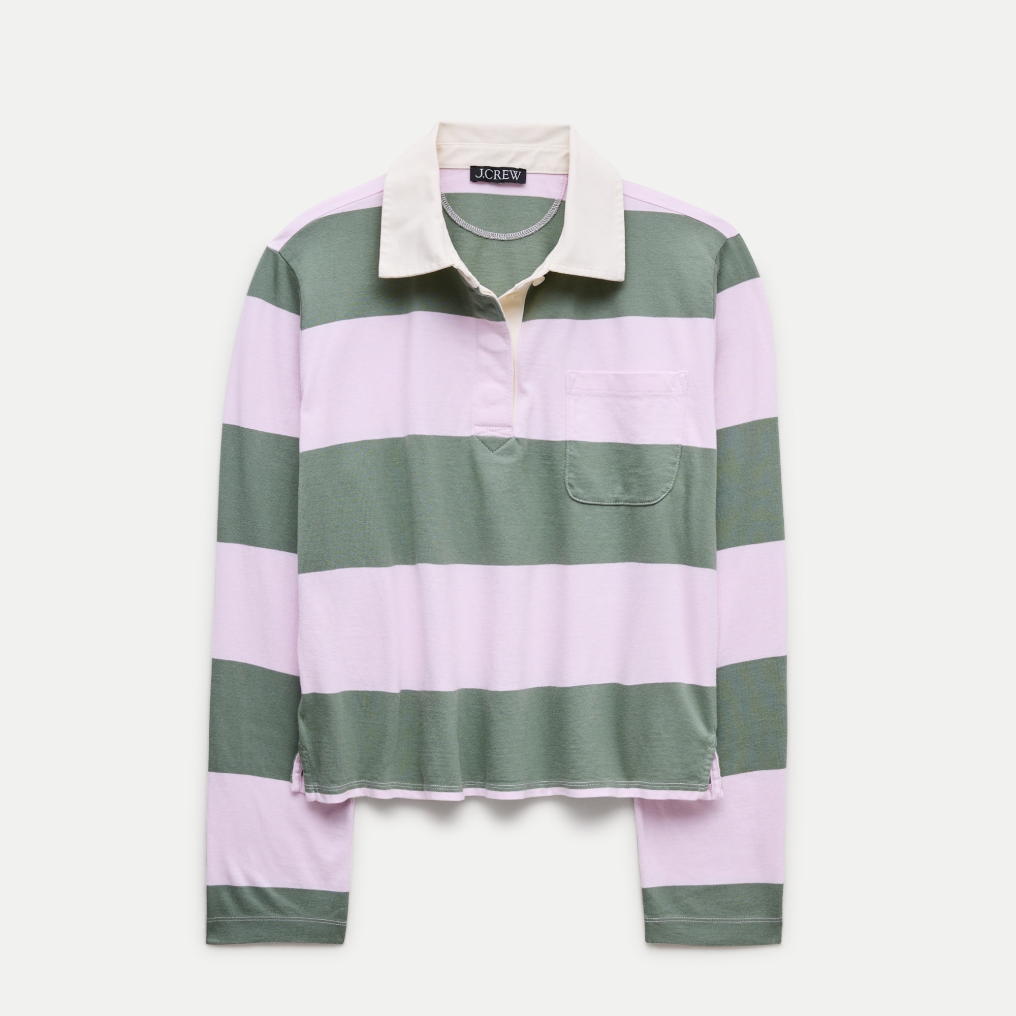 Boyfriend jersey cropped rugby shirt in stripe