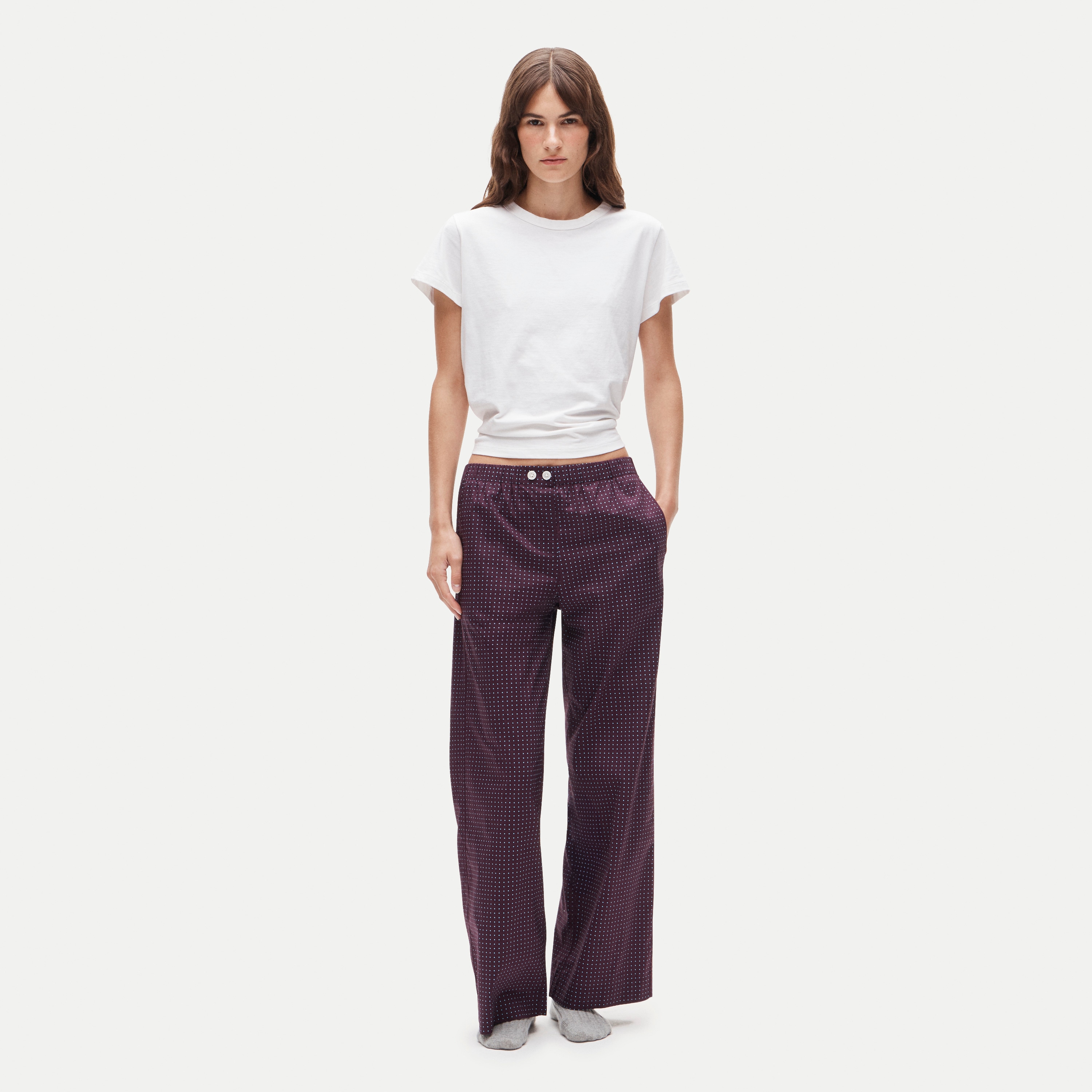 Classic pajama pant in cotton poplin