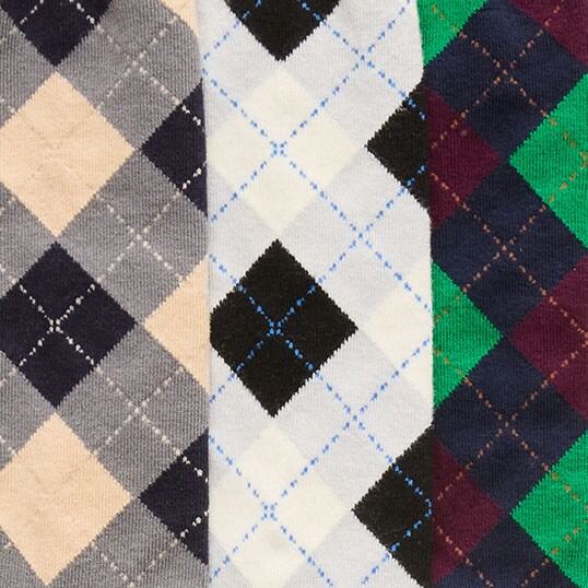 Striped trouser socks three-pack ARGYLE MULTI