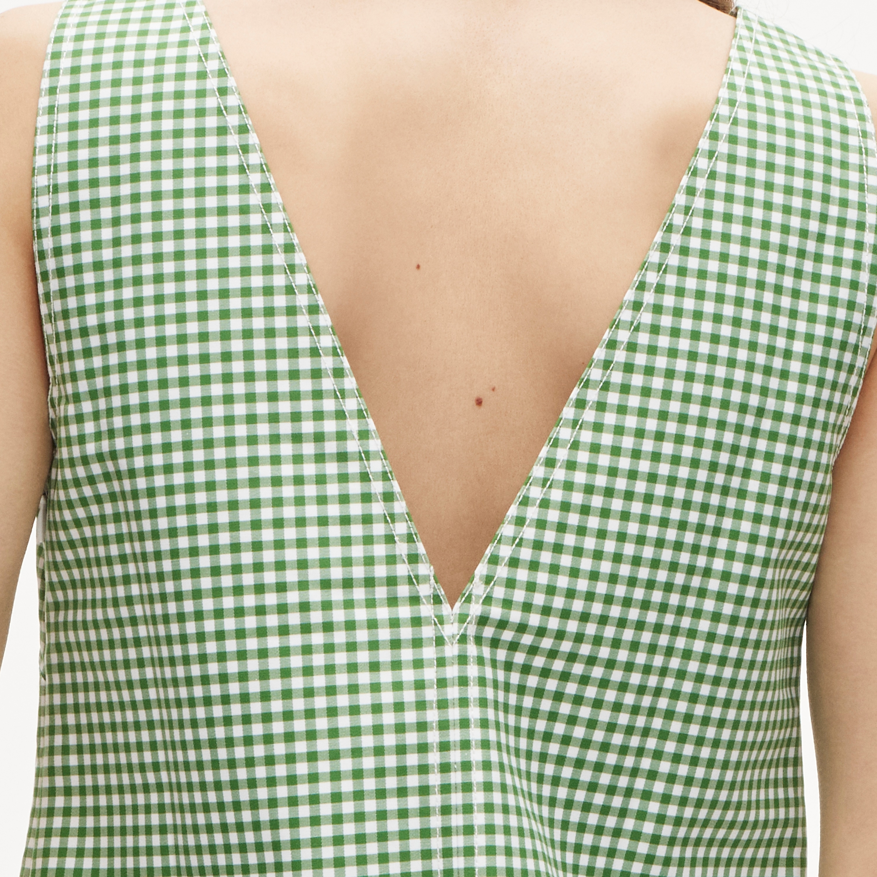 Shell top in gingham double cotton poplin